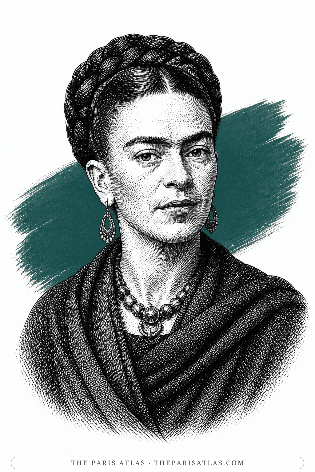 Illustrated portrait of Frida Kahlo
