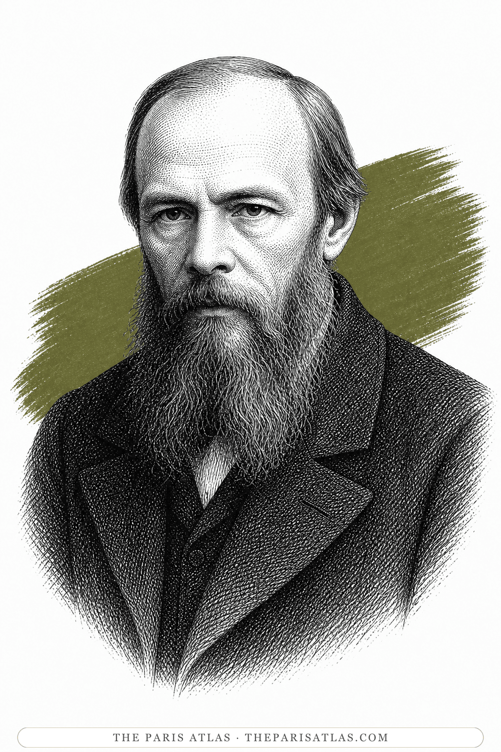Illustrated portrait of Fyodor Dostoevsky
