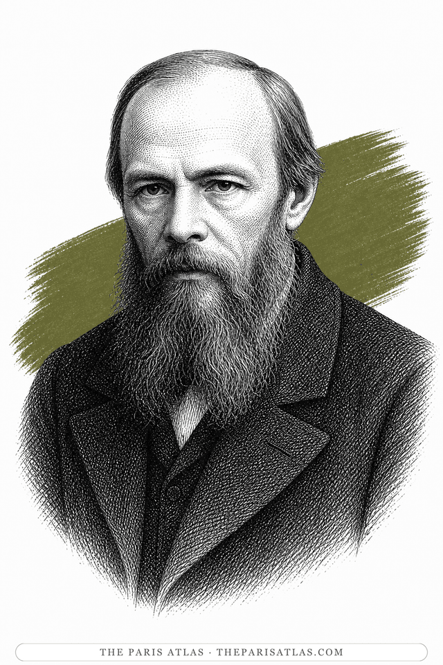 Illustrated portrait of Fyodor Dostoevsky