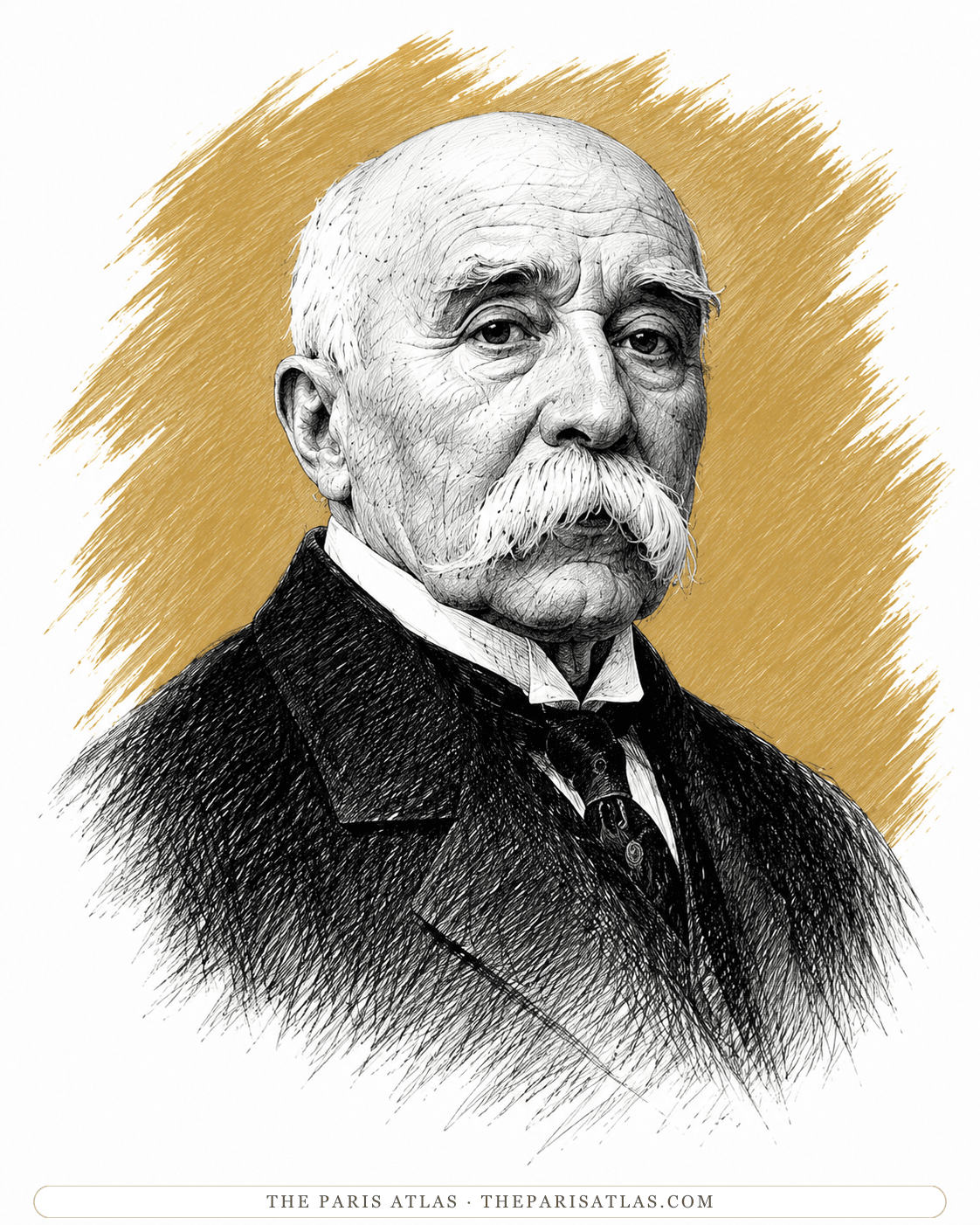 Illustrated portrait of Georges Clemenceau