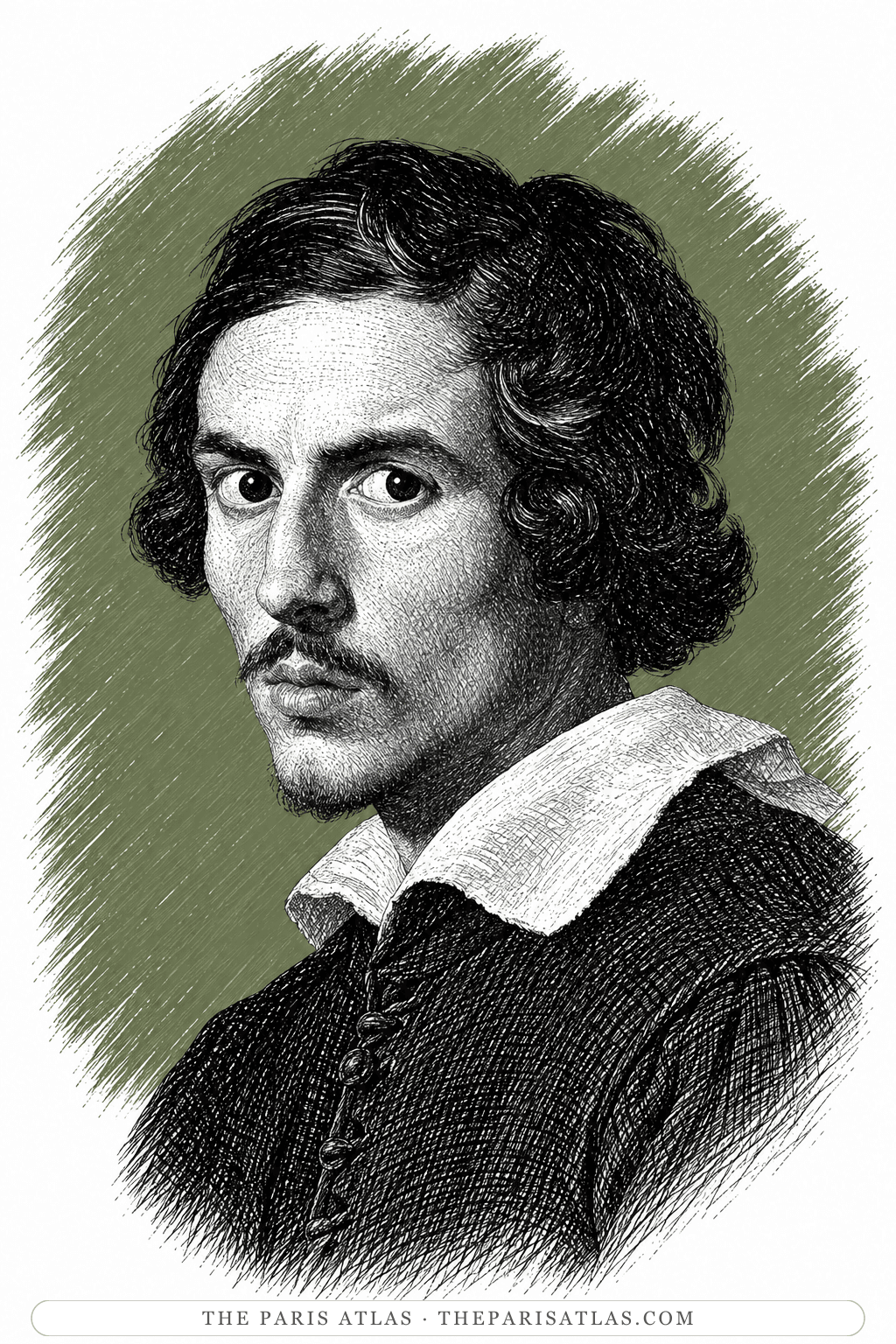 Illustrated portrait of Gian Lorenzo Bernini