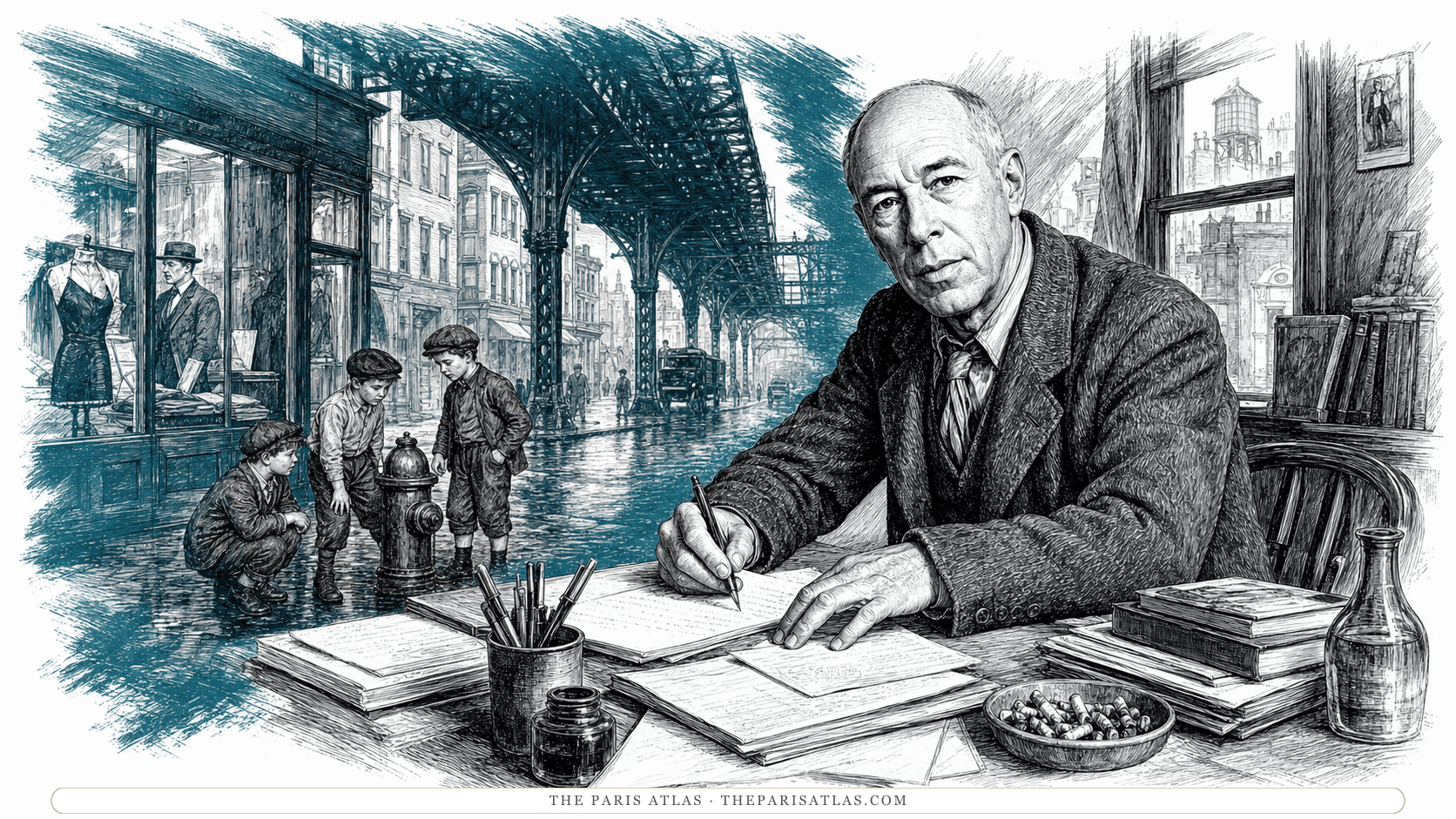 A young adult writer remembers a crowded Brooklyn block from a room filled with papers and working neighbors.