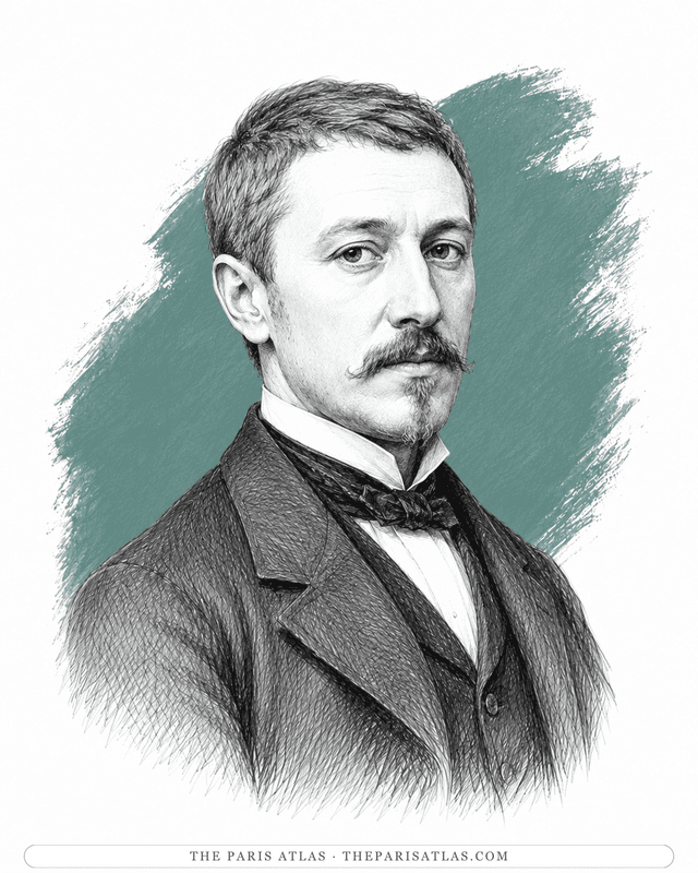 Illustrated portrait of Gustave Caillebotte