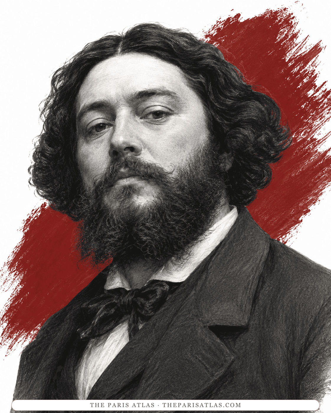 Illustrated portrait of Gustave Courbet