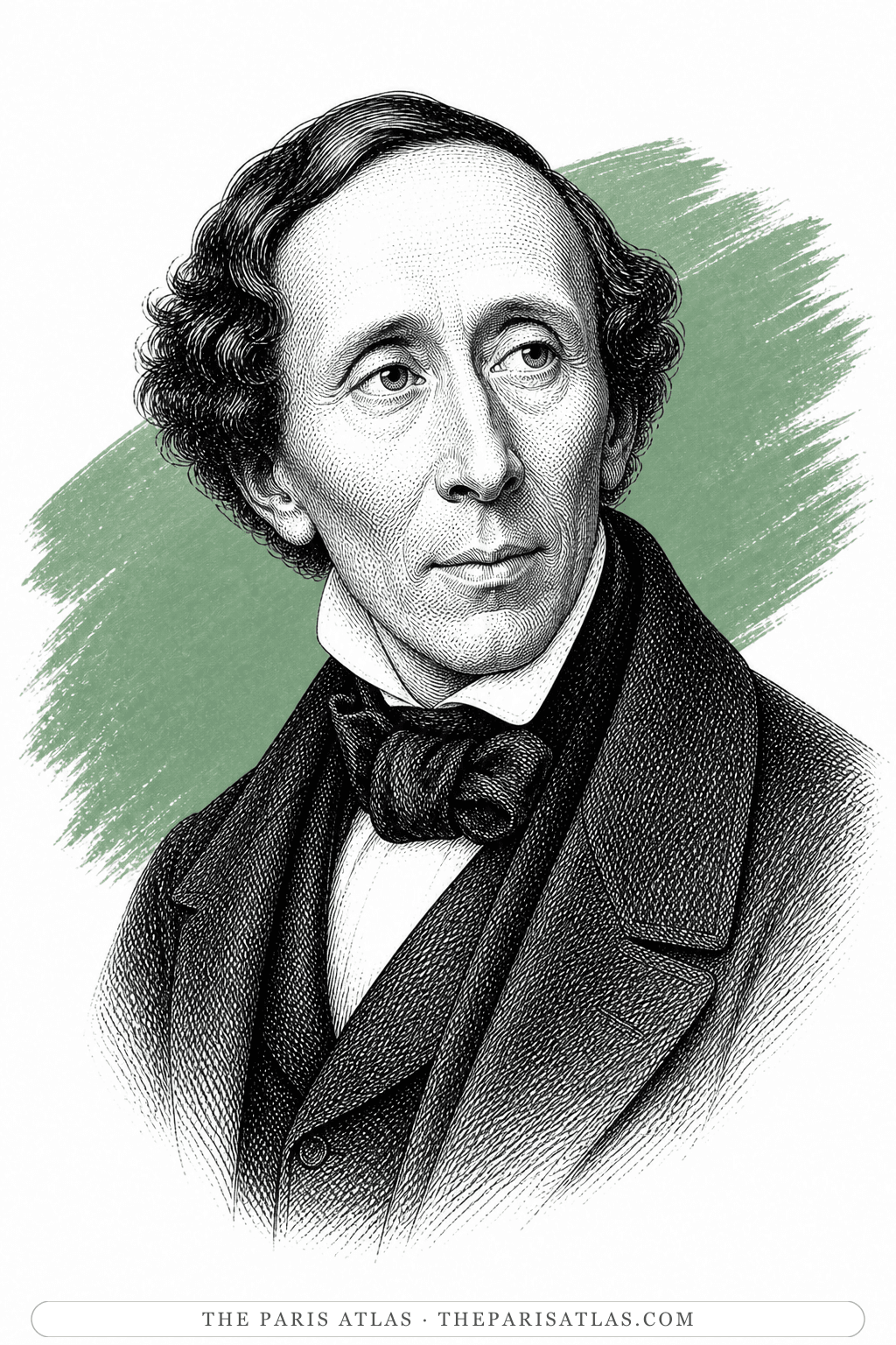 Illustrated portrait of Hans Christian Andersen