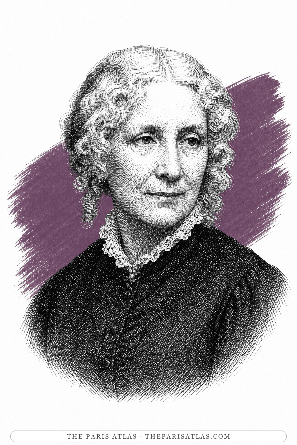 Illustrated portrait of Harriet Beecher Stowe