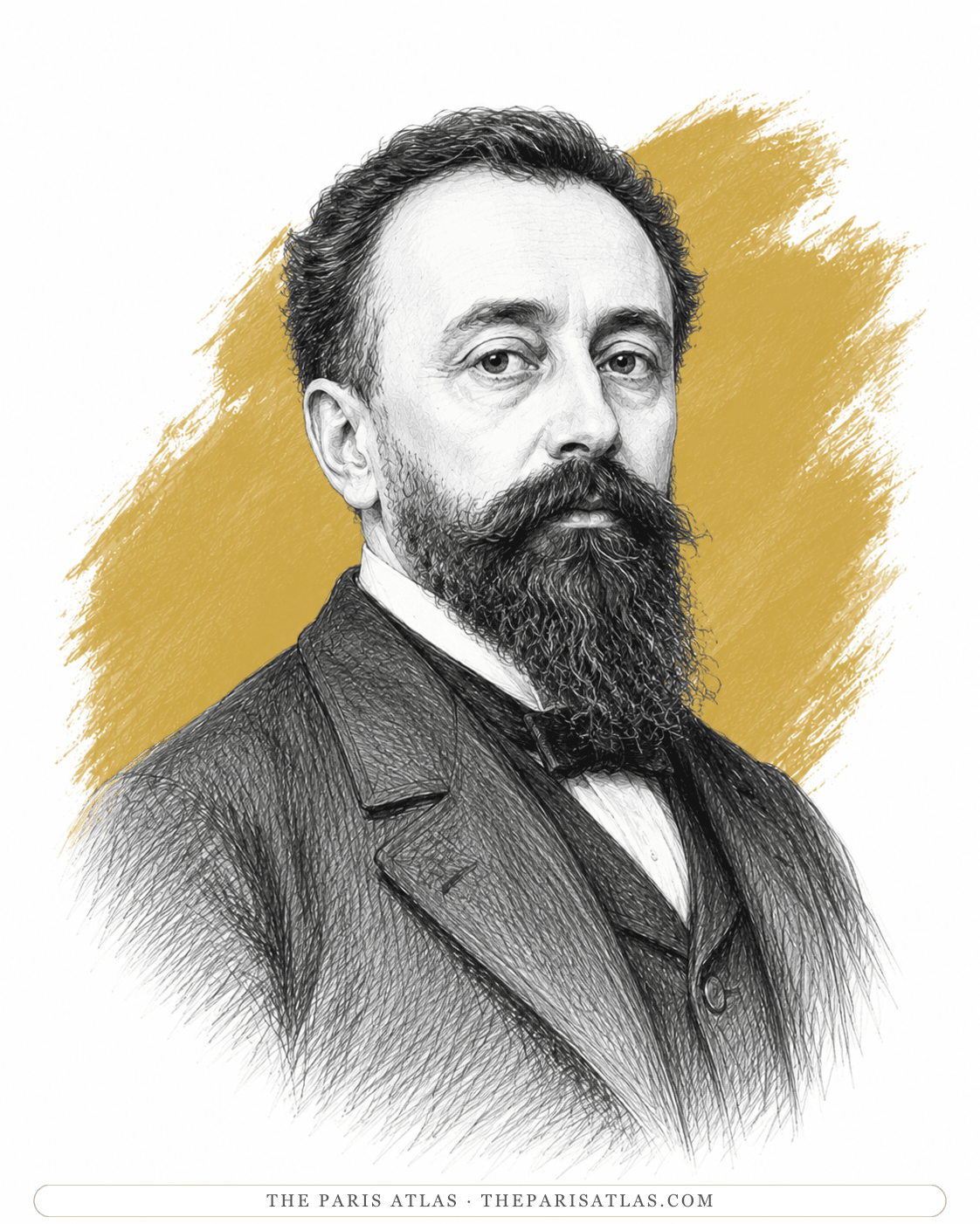 Illustrated portrait of Henri Rousseau