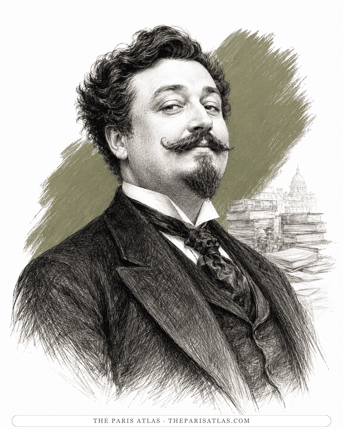 Illustrated portrait of Henry Gauthier-Villars