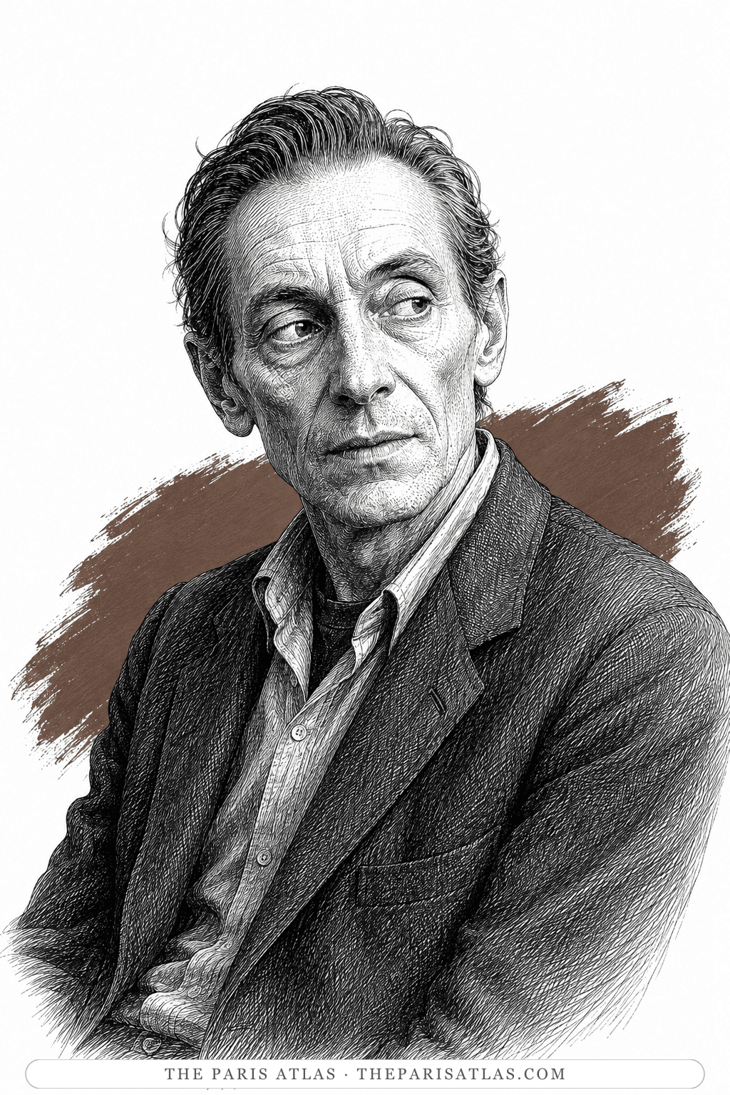 Illustrated portrait of Herbert Huncke