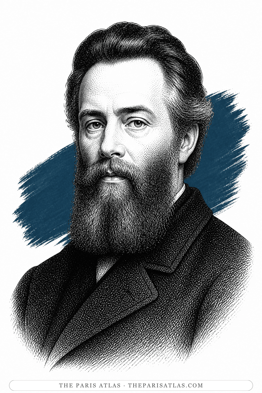 Illustrated portrait of Herman Melville