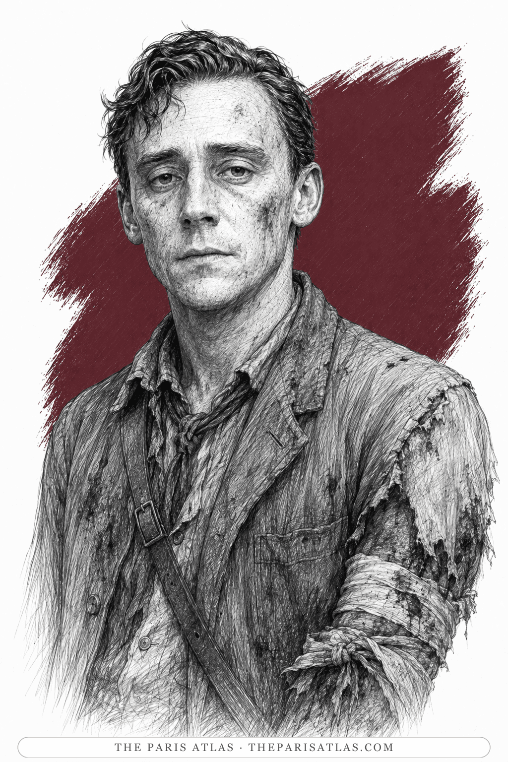 Illustrated portrait of Hiddlestone