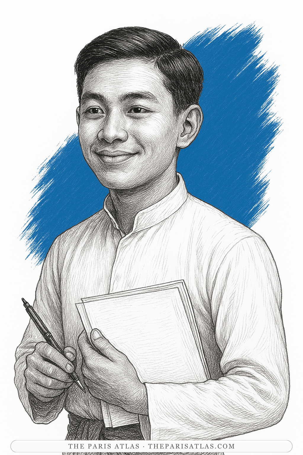 Illustrated portrait of Hla Pe