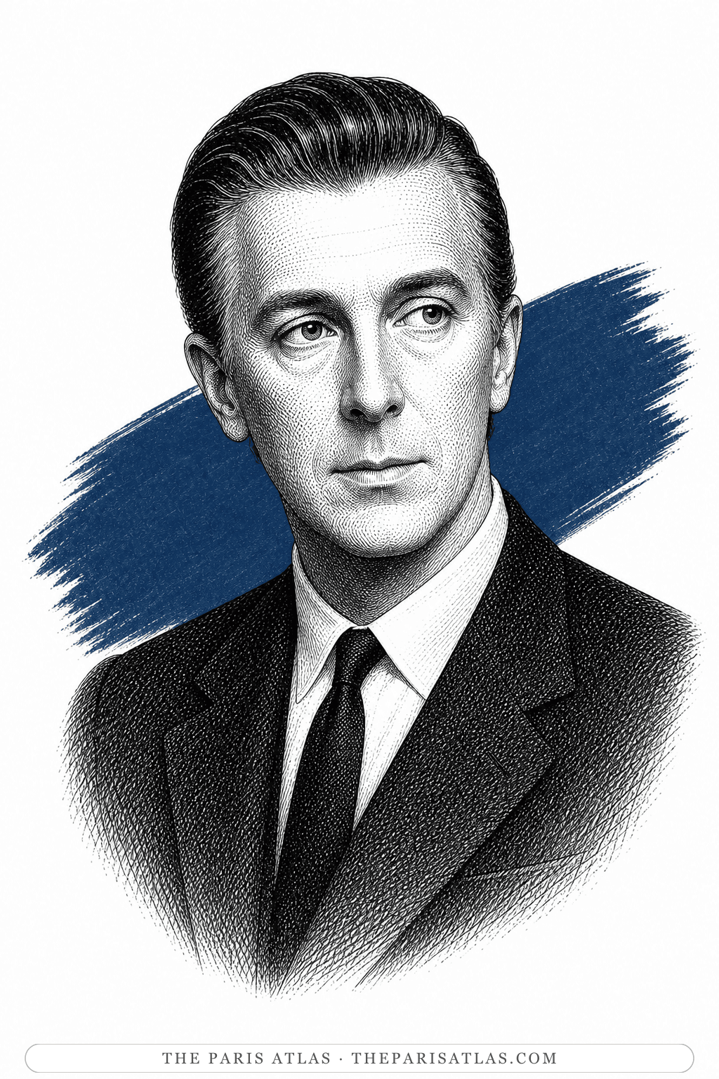Illustrated portrait of Hubert de Givenchy