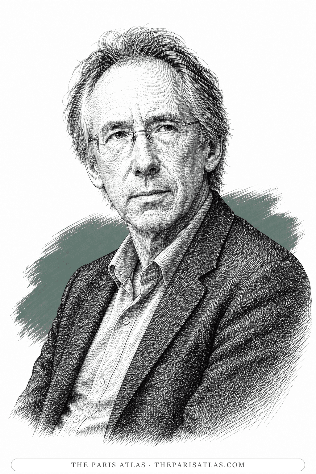 Illustrated portrait of Ian McEwan