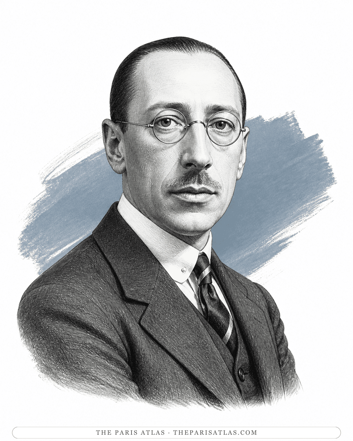Illustrated portrait of Igor Stravinsky