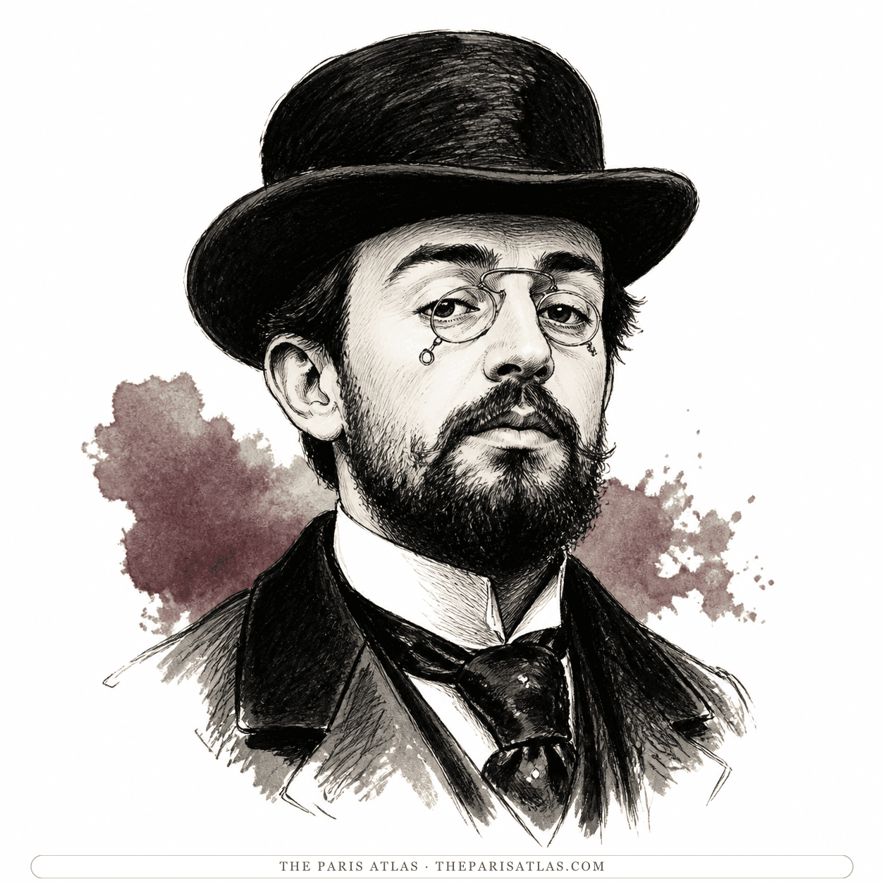 Illustrated portrait of Henri de Toulouse-Lautrec