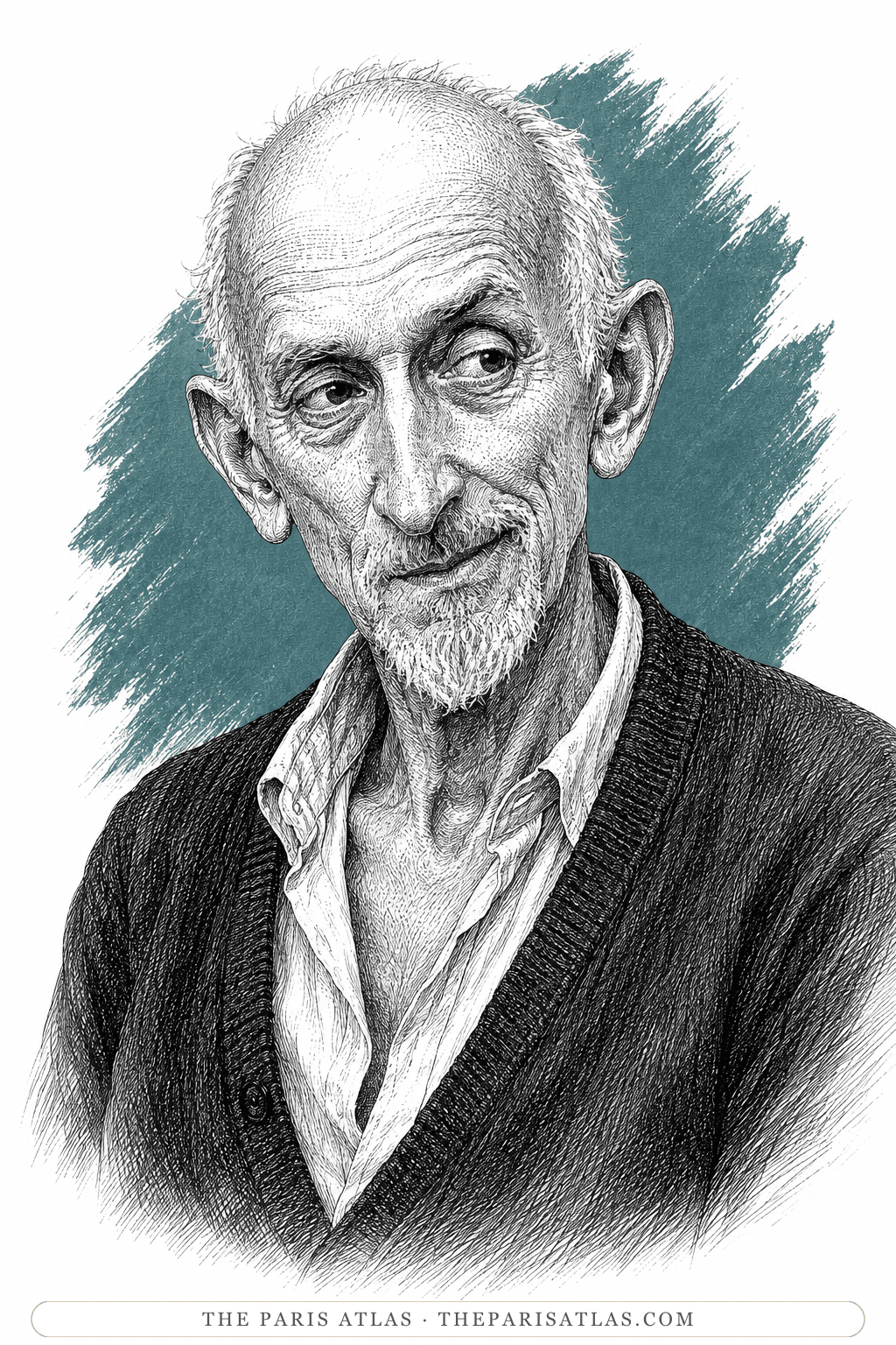 Illustrated portrait of Irving Stettner