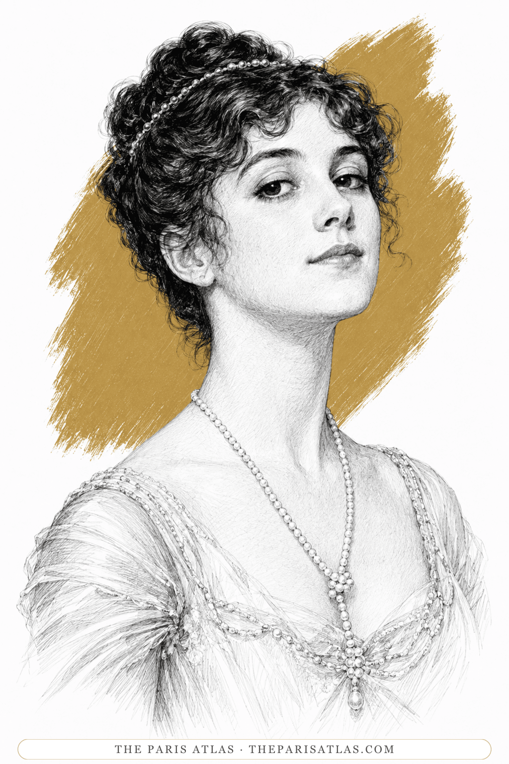 Illustrated portrait of Isabelle Borgé