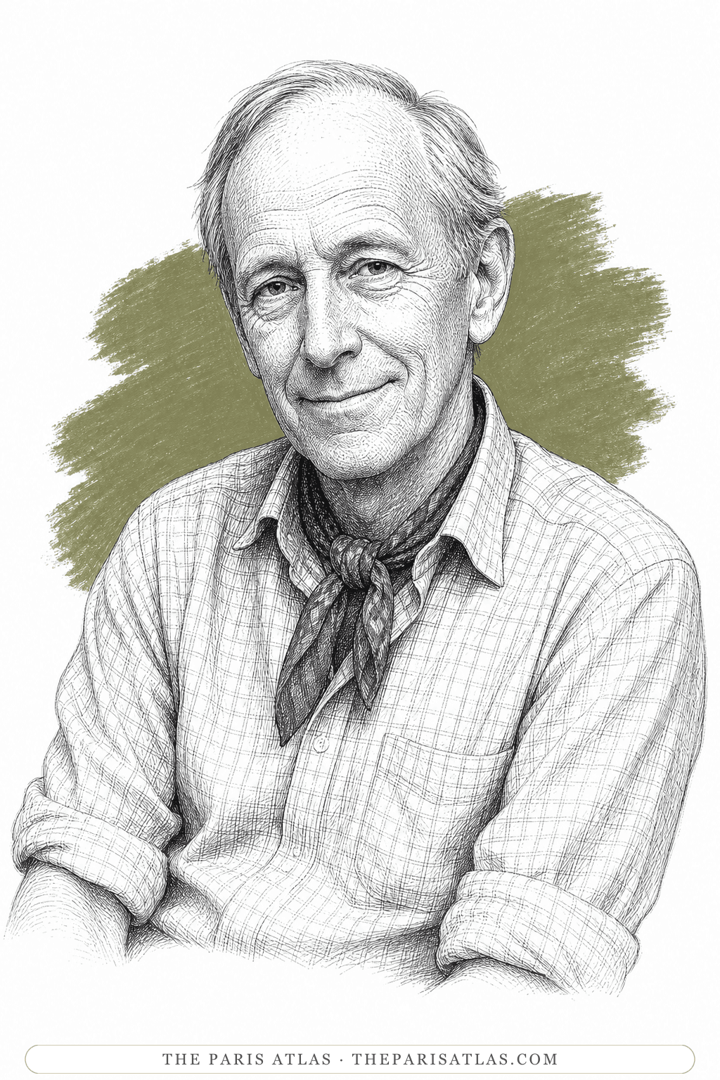 Illustrated portrait of J. L. Carr