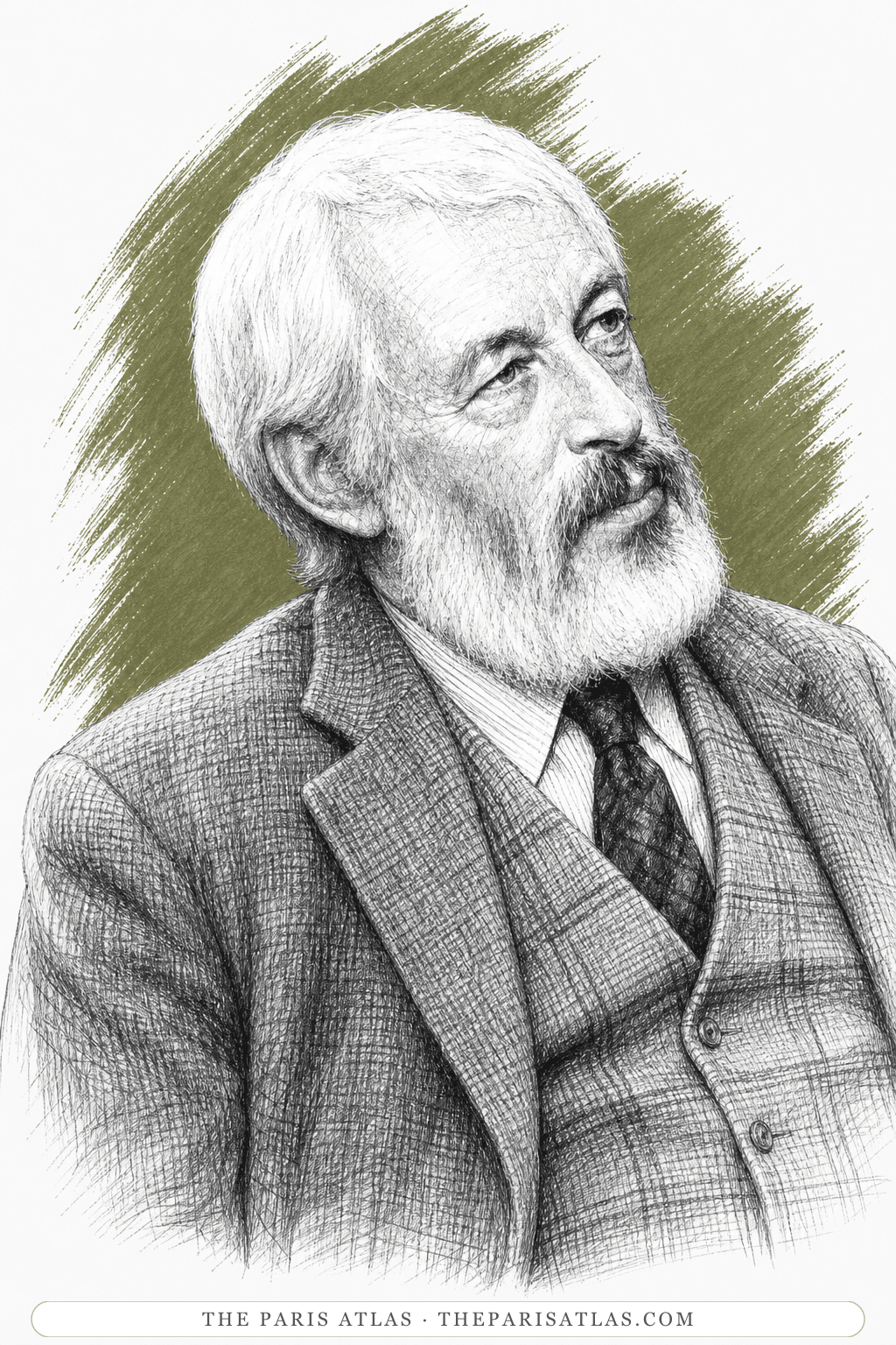 Illustrated portrait of J. P. Donleavy