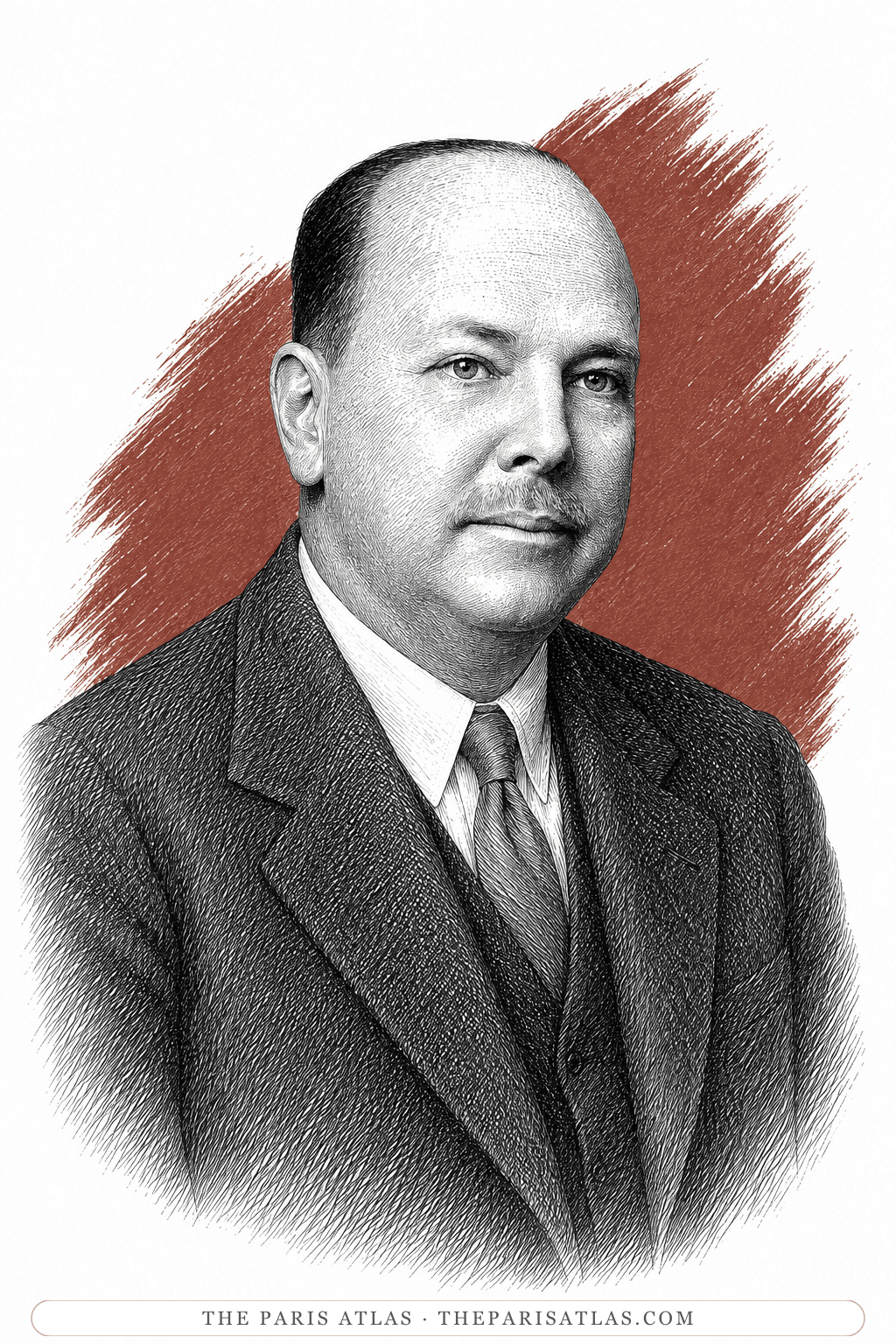 Illustrated portrait of J. Rives Childs