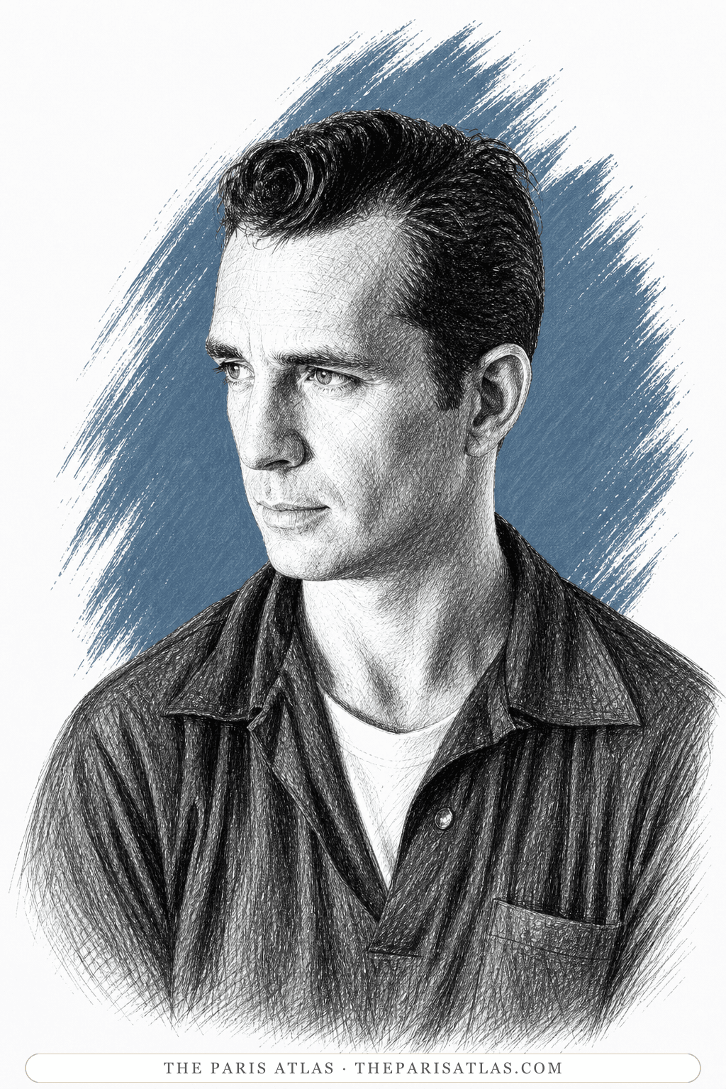 Illustrated portrait of Jack Kerouac