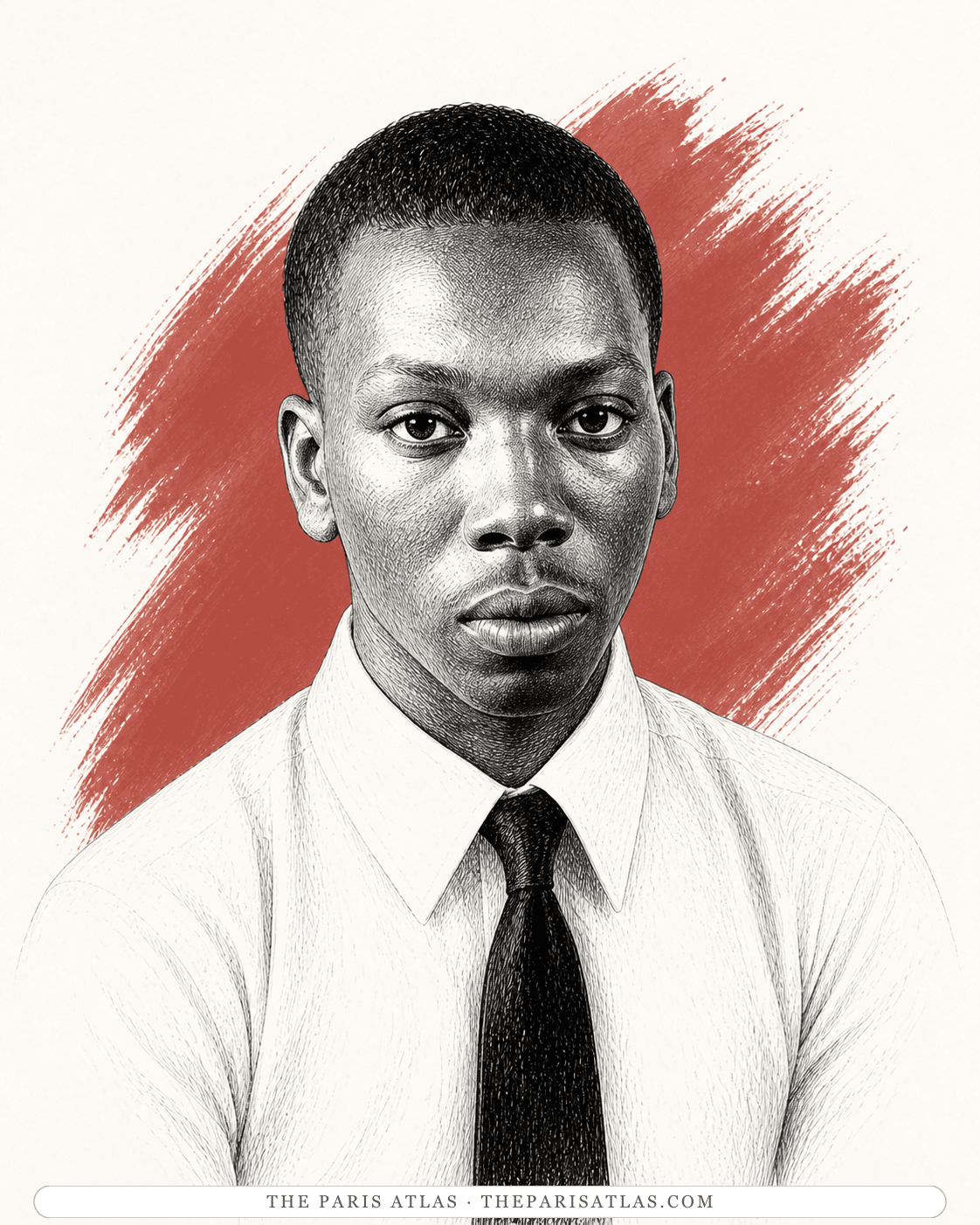 Illustrated portrait of Jacob Lawrence