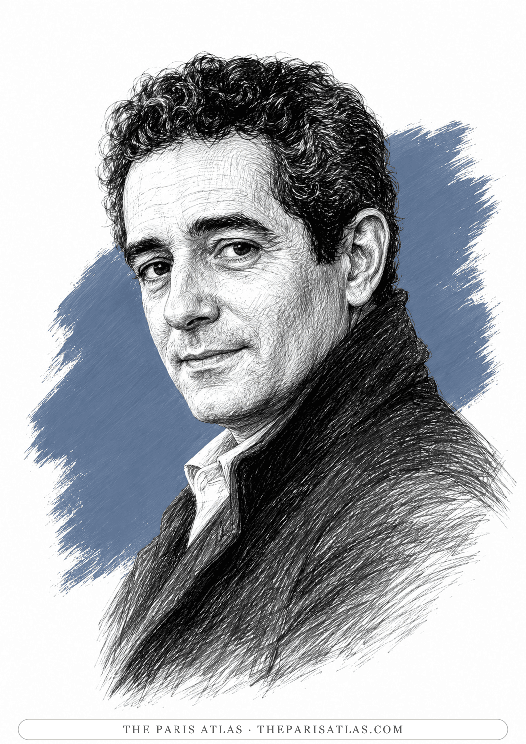 Illustrated portrait of Jacques Demy