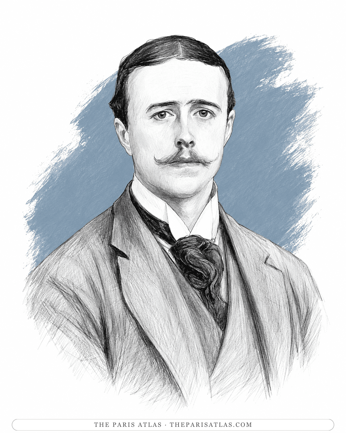 Illustrated portrait of Jacques-Émile Blanche