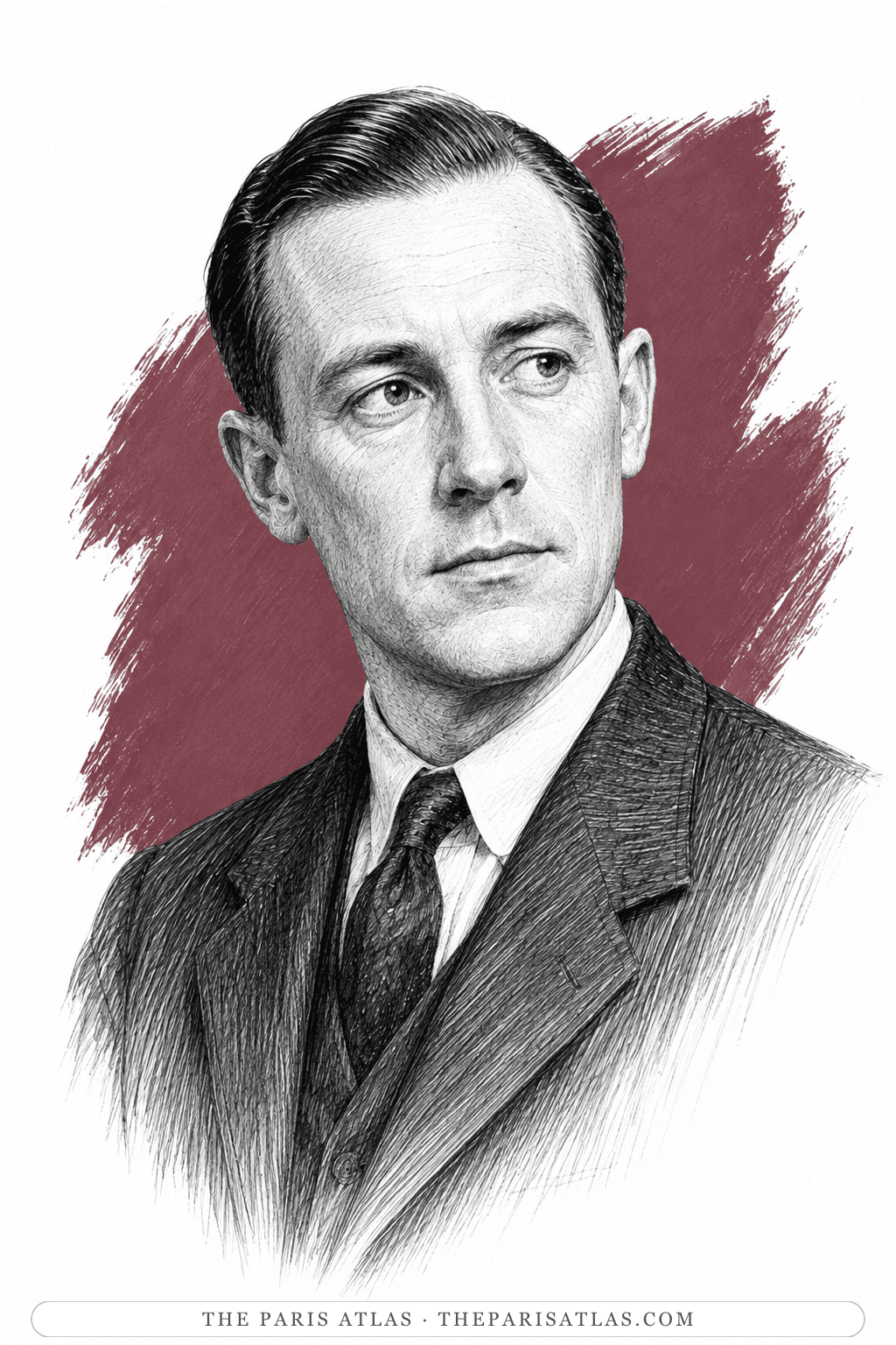 Illustrated portrait of James Hadley Chase