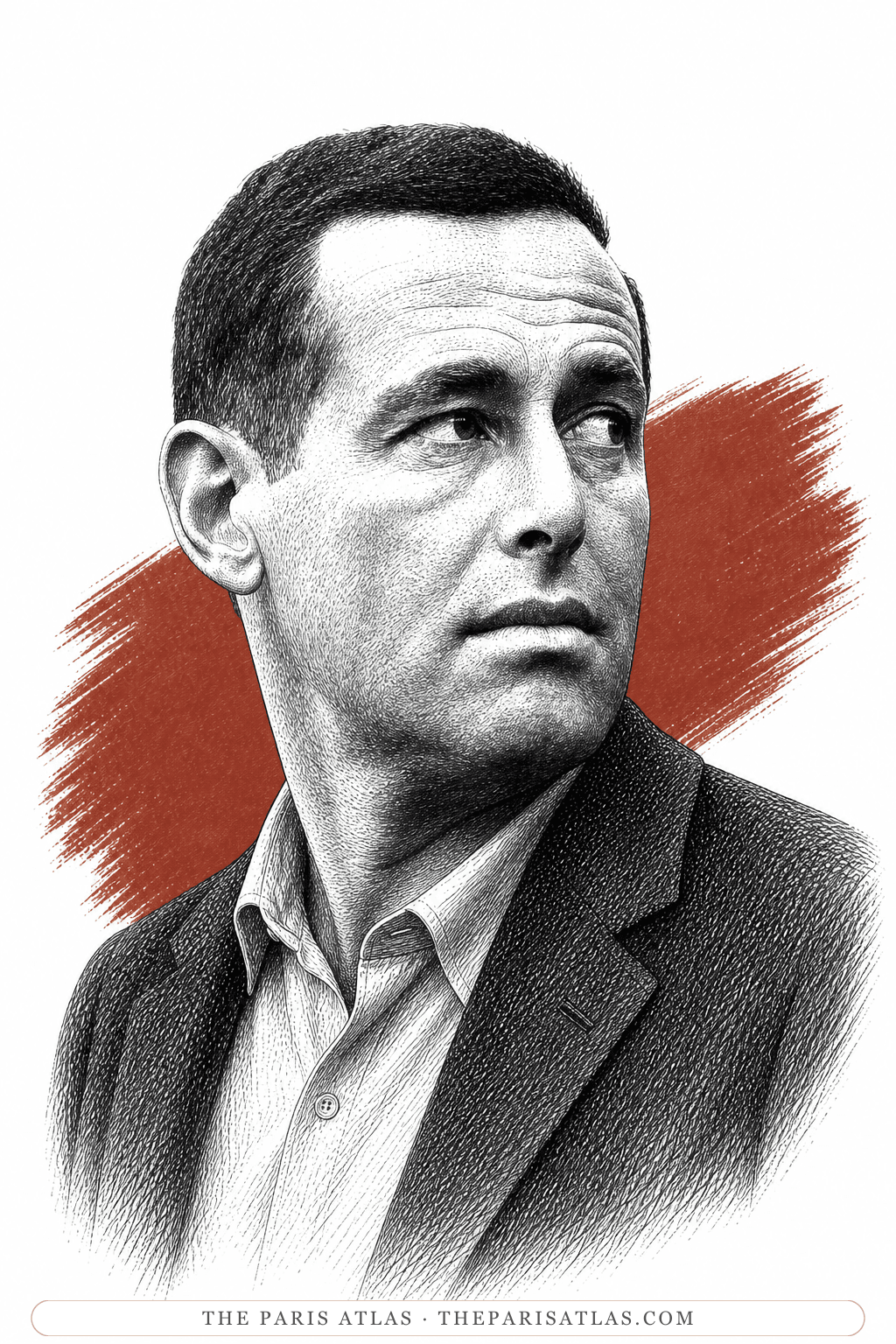 Illustrated portrait of James Salter