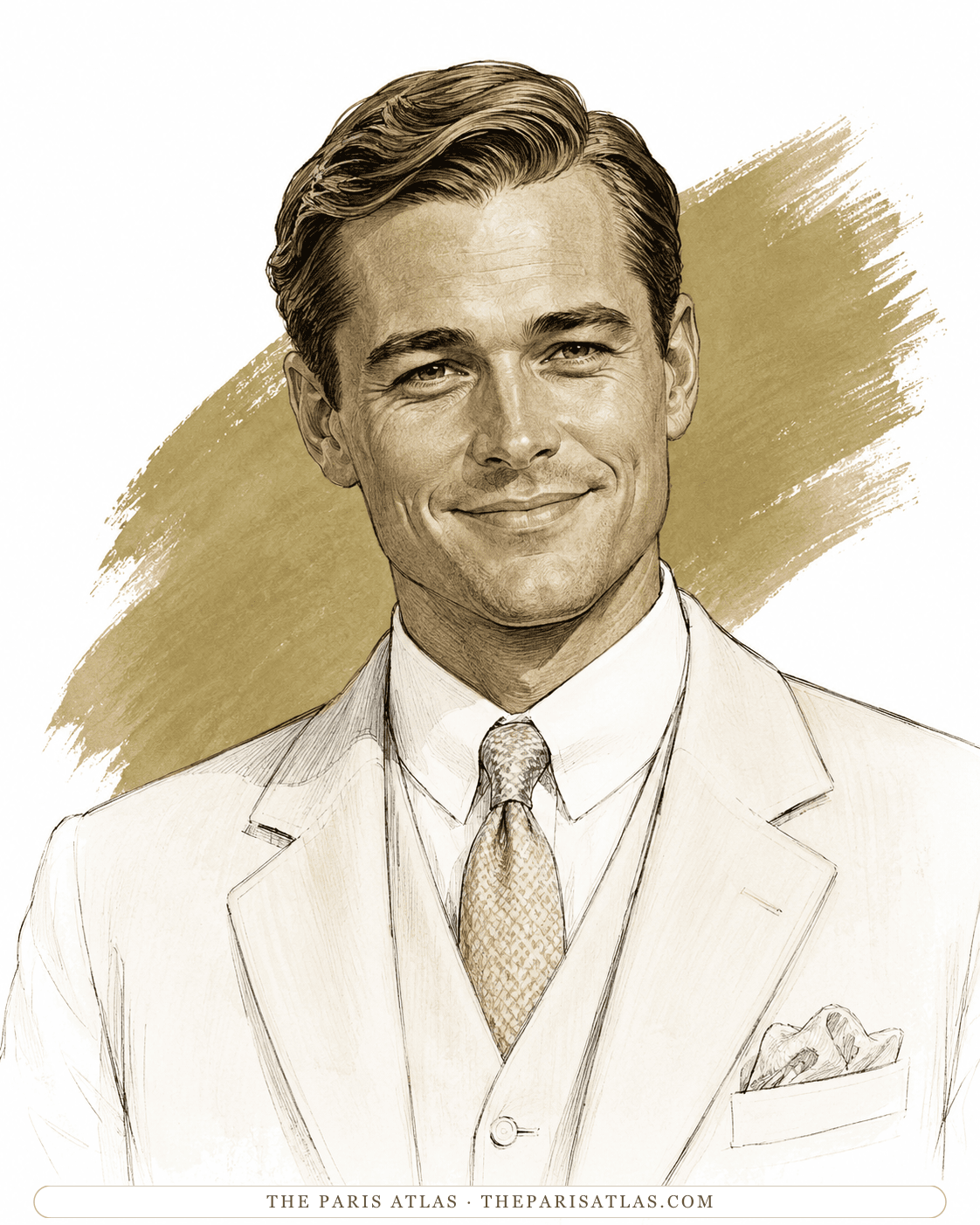 Illustrated portrait of Jay Gatsby