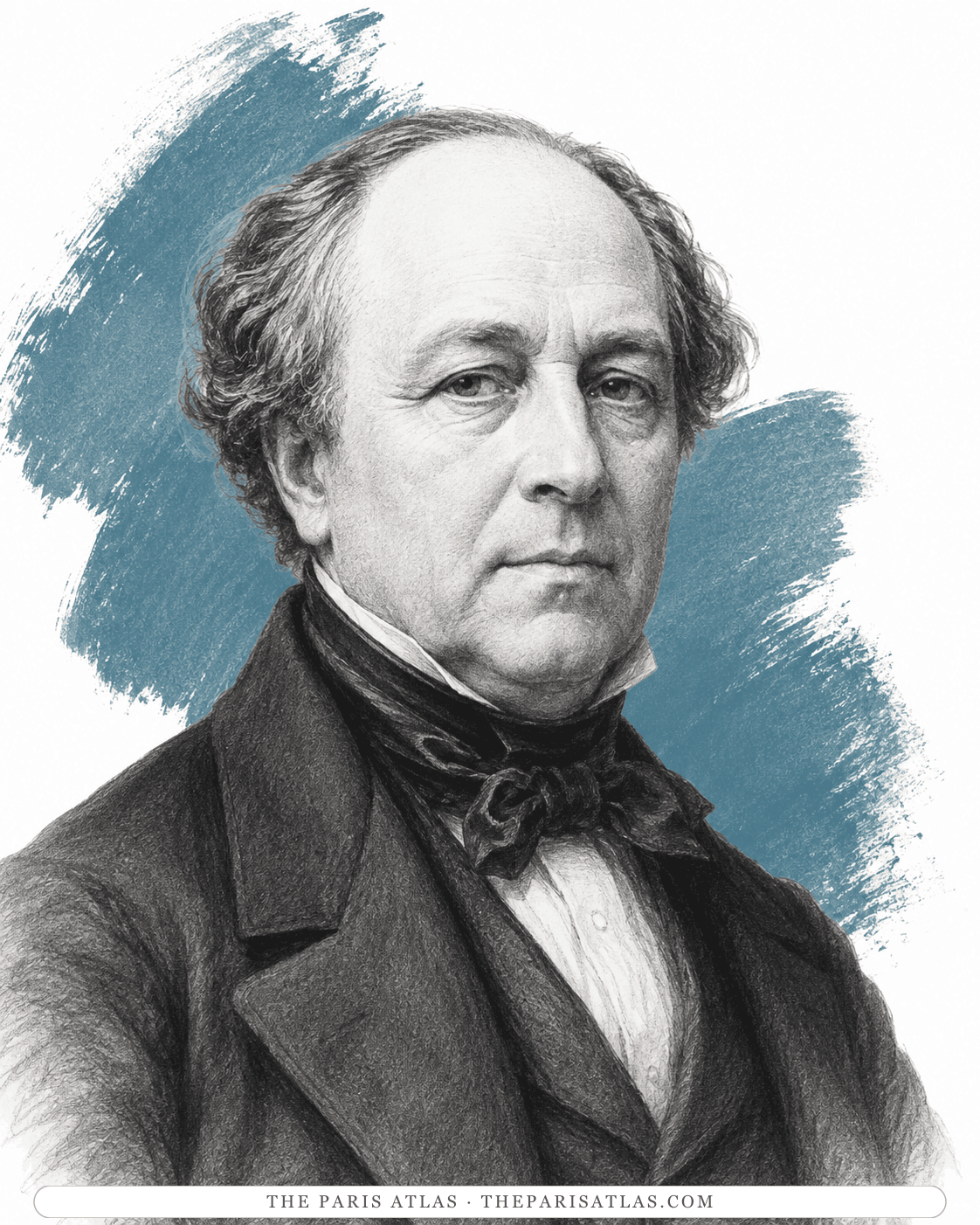 Illustrated portrait of Jean-Baptiste-Camille Corot
