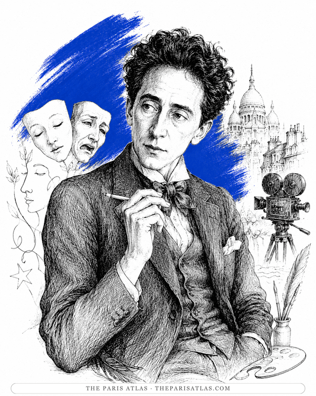 Illustrated portrait of Jean Cocteau