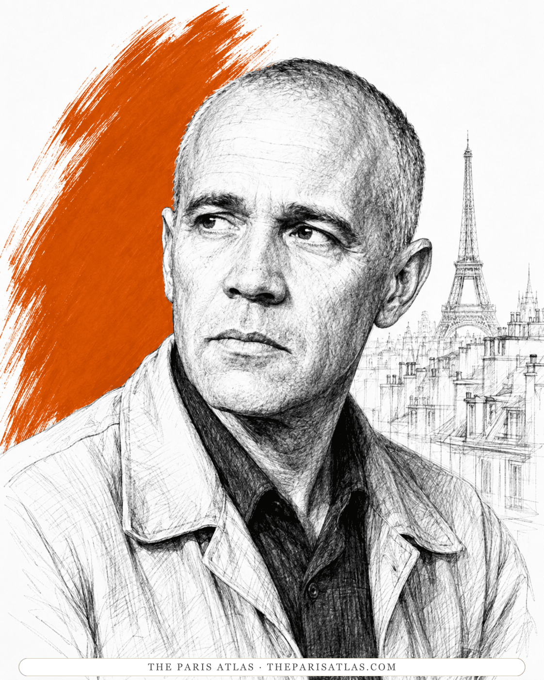 Illustrated portrait of Jean Genet
