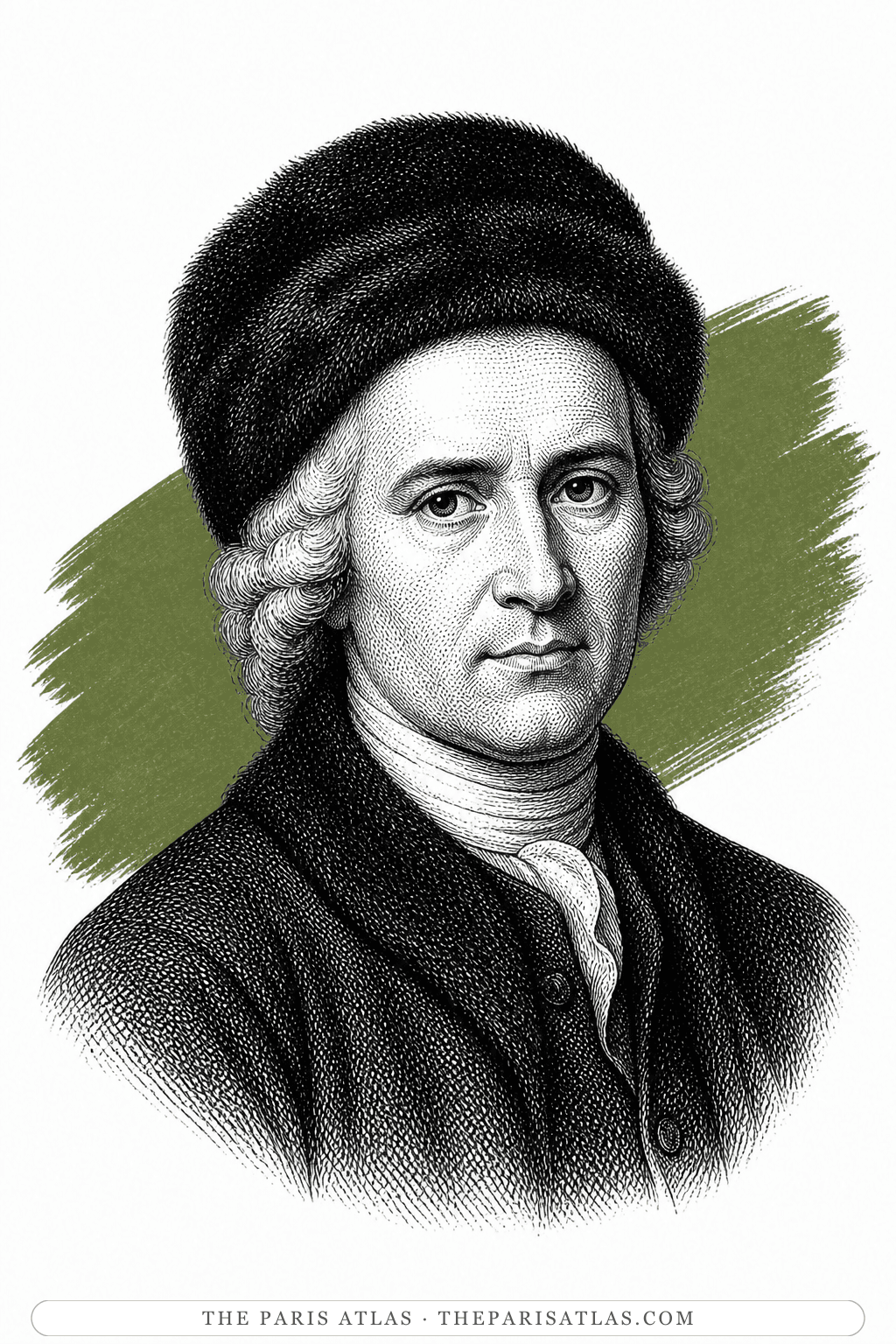 Illustrated portrait of Jean-Jacques Rousseau