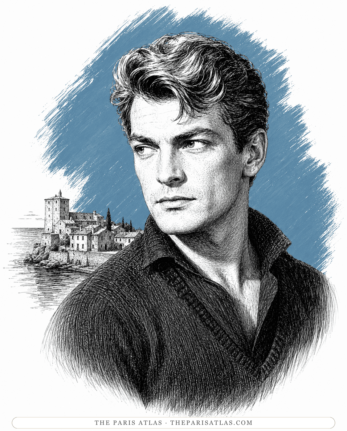 Illustrated portrait of Jean Marais