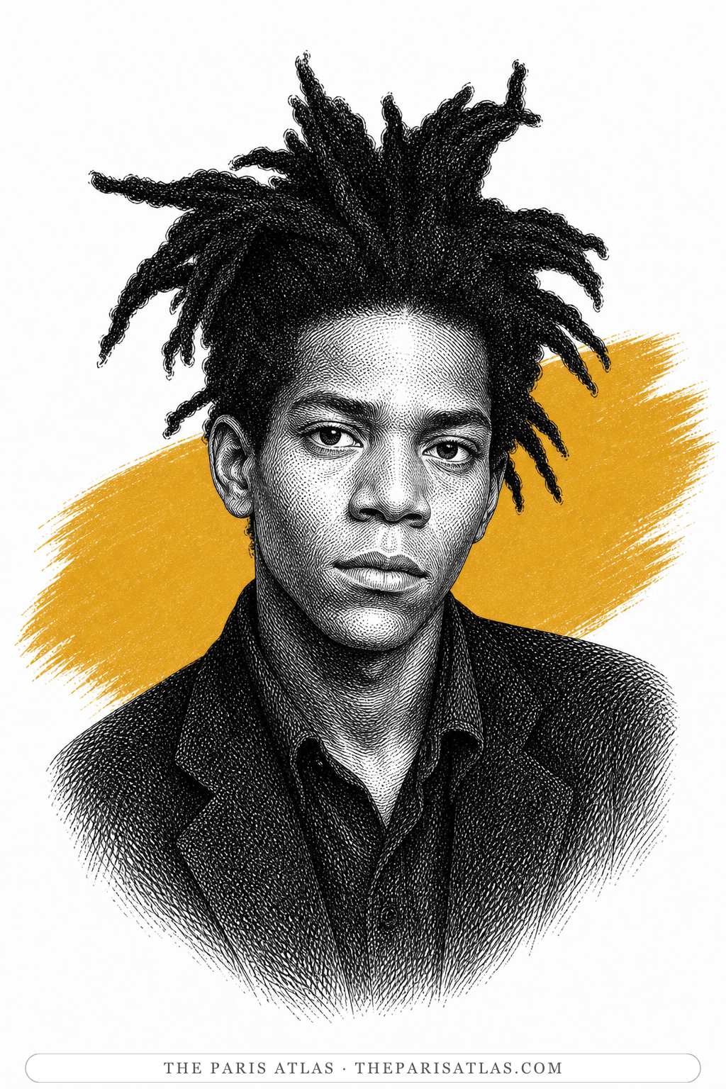 Illustrated portrait of Jean-Michel Basquiat