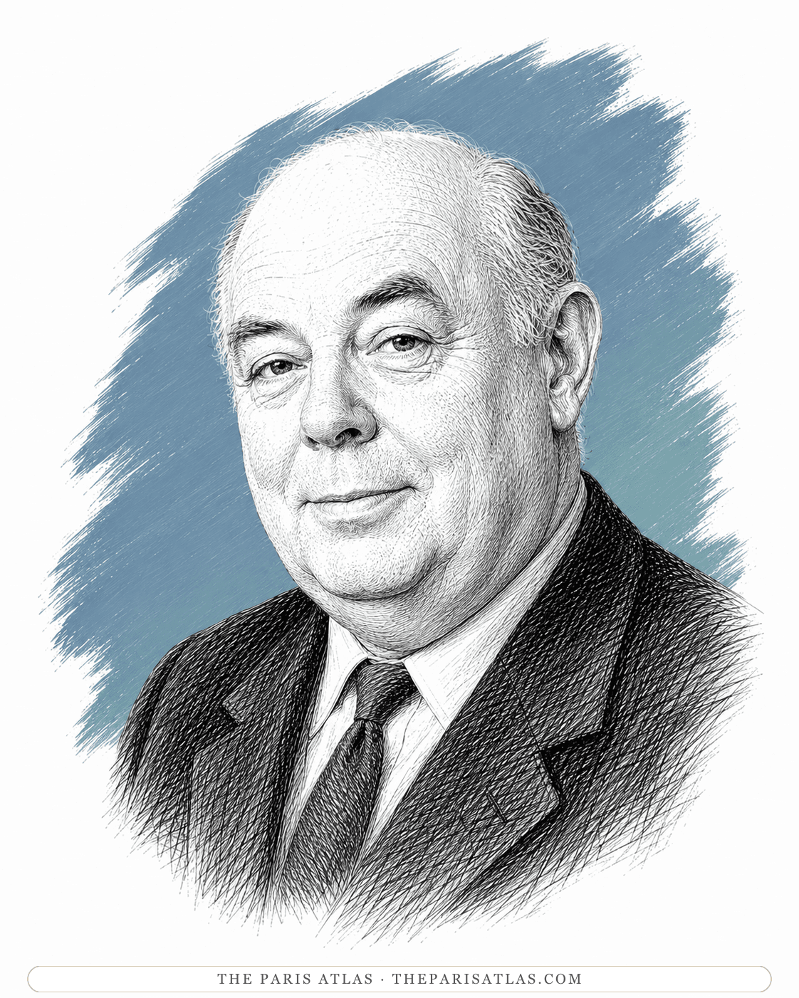 Illustrated portrait of Jean Renoir