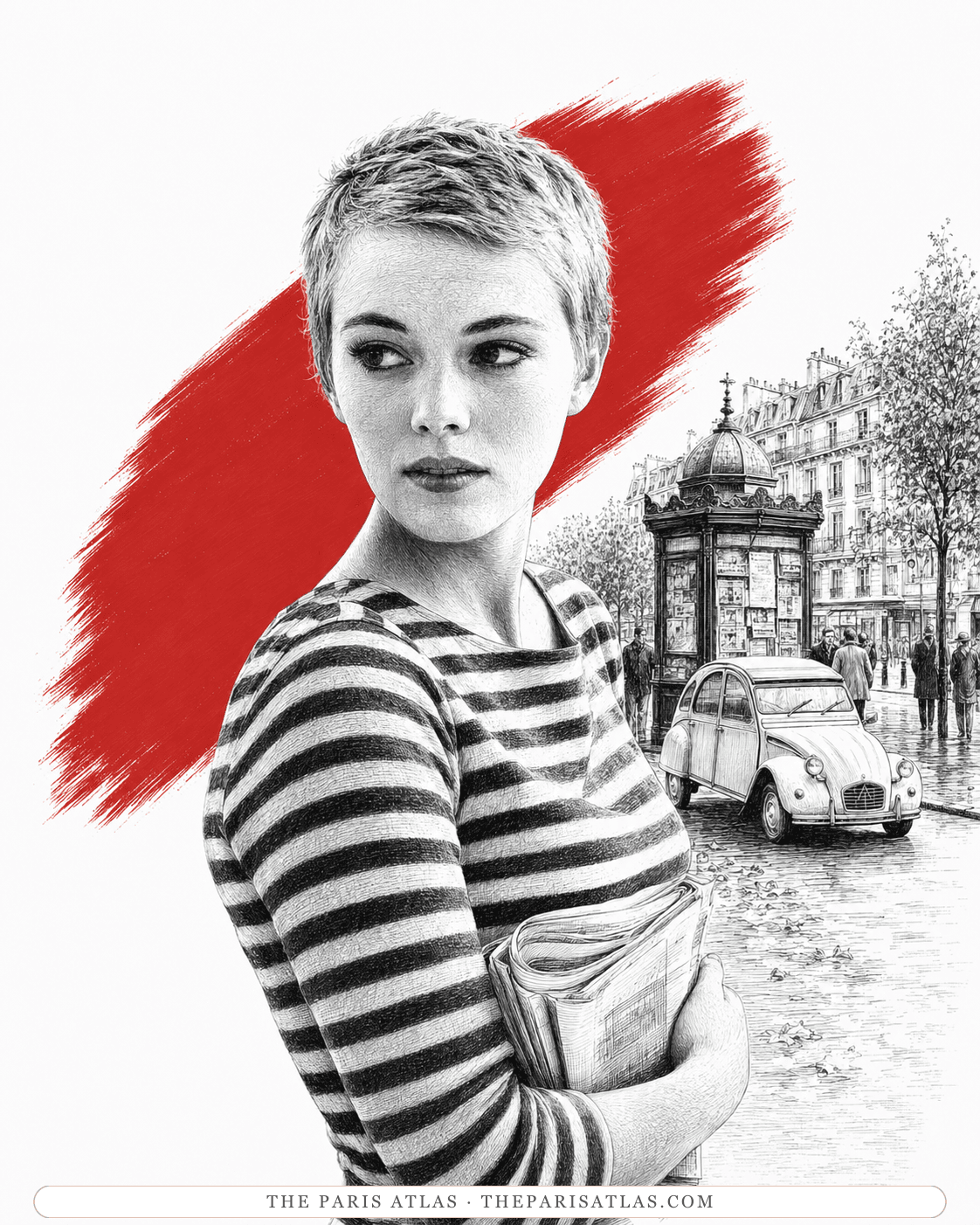 Illustrated portrait of Jean Seberg