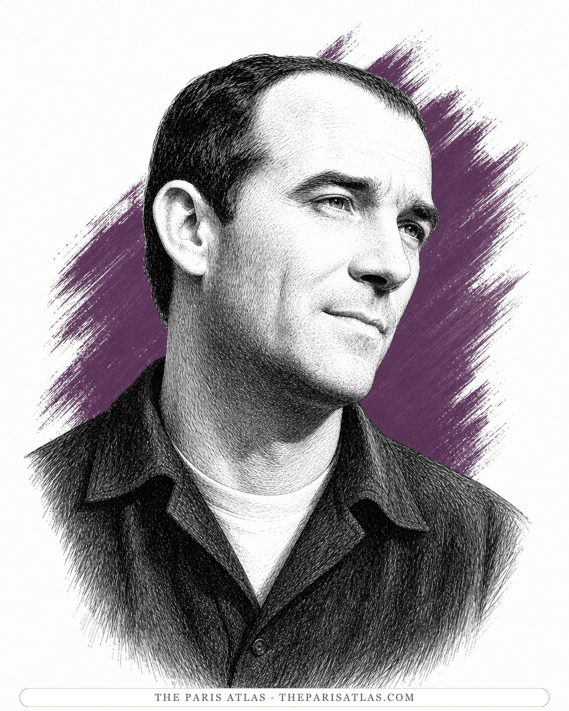 Illustrated portrait of Jean Tinguely