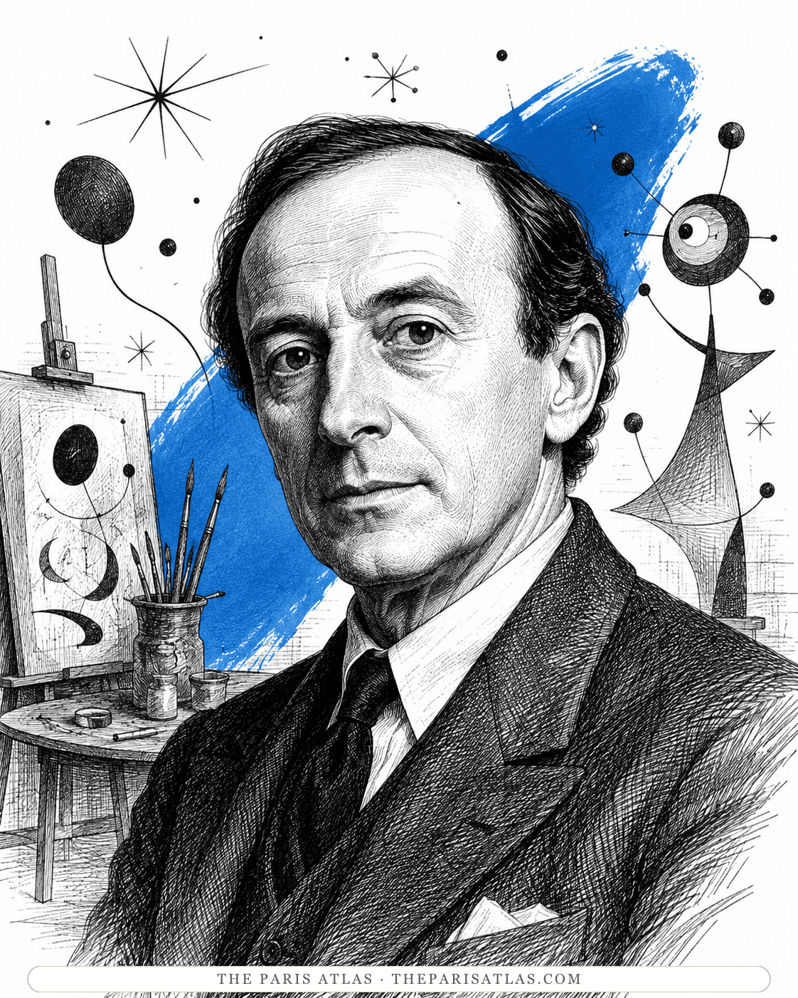 Illustrated portrait of Joan Miró