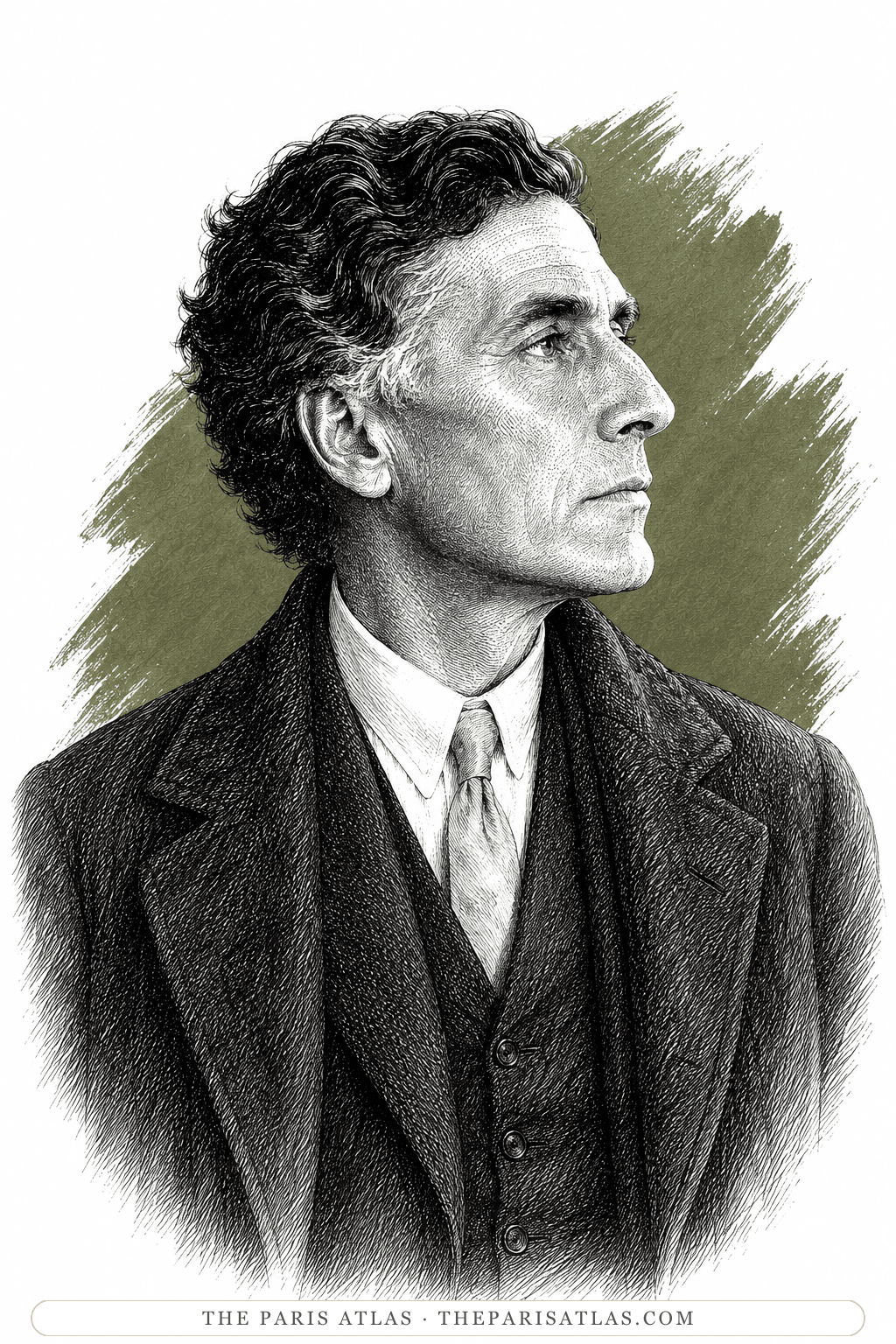 Illustrated portrait of John Cowper Powys