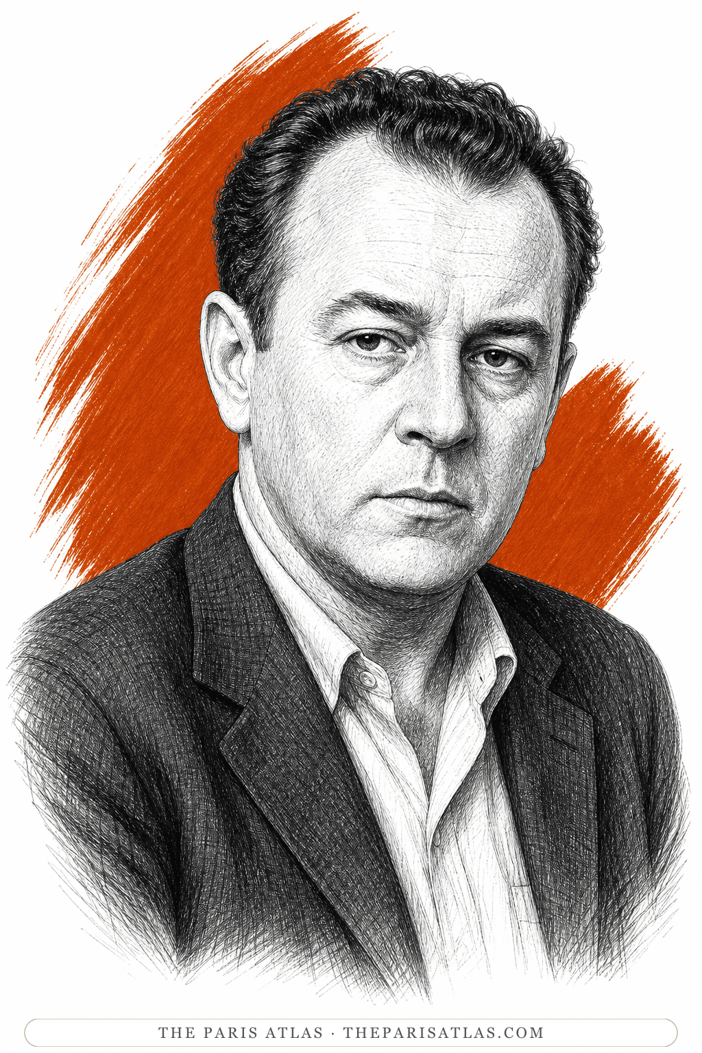 Illustrated portrait of John Fante