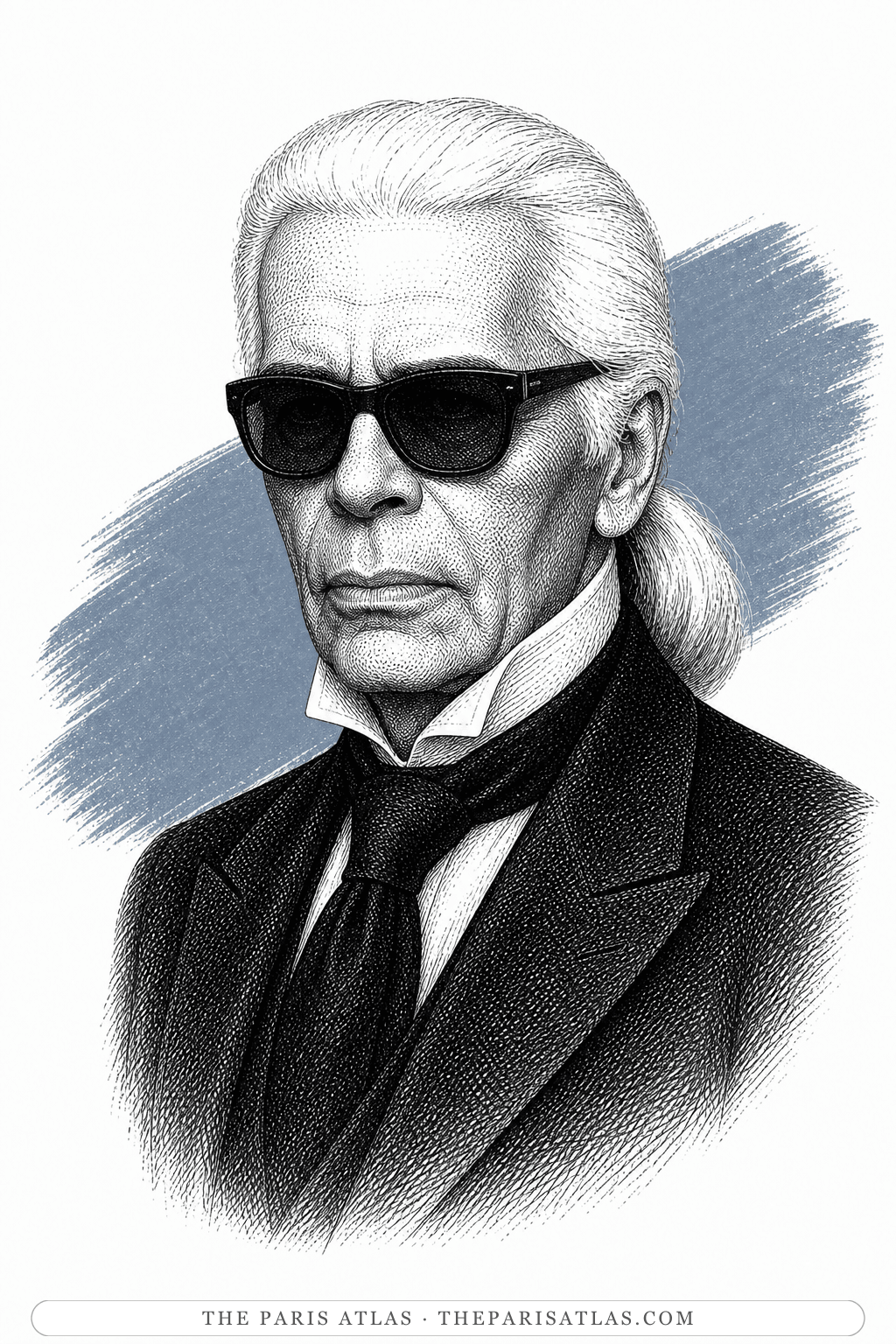 Illustrated portrait of Karl Lagerfeld
