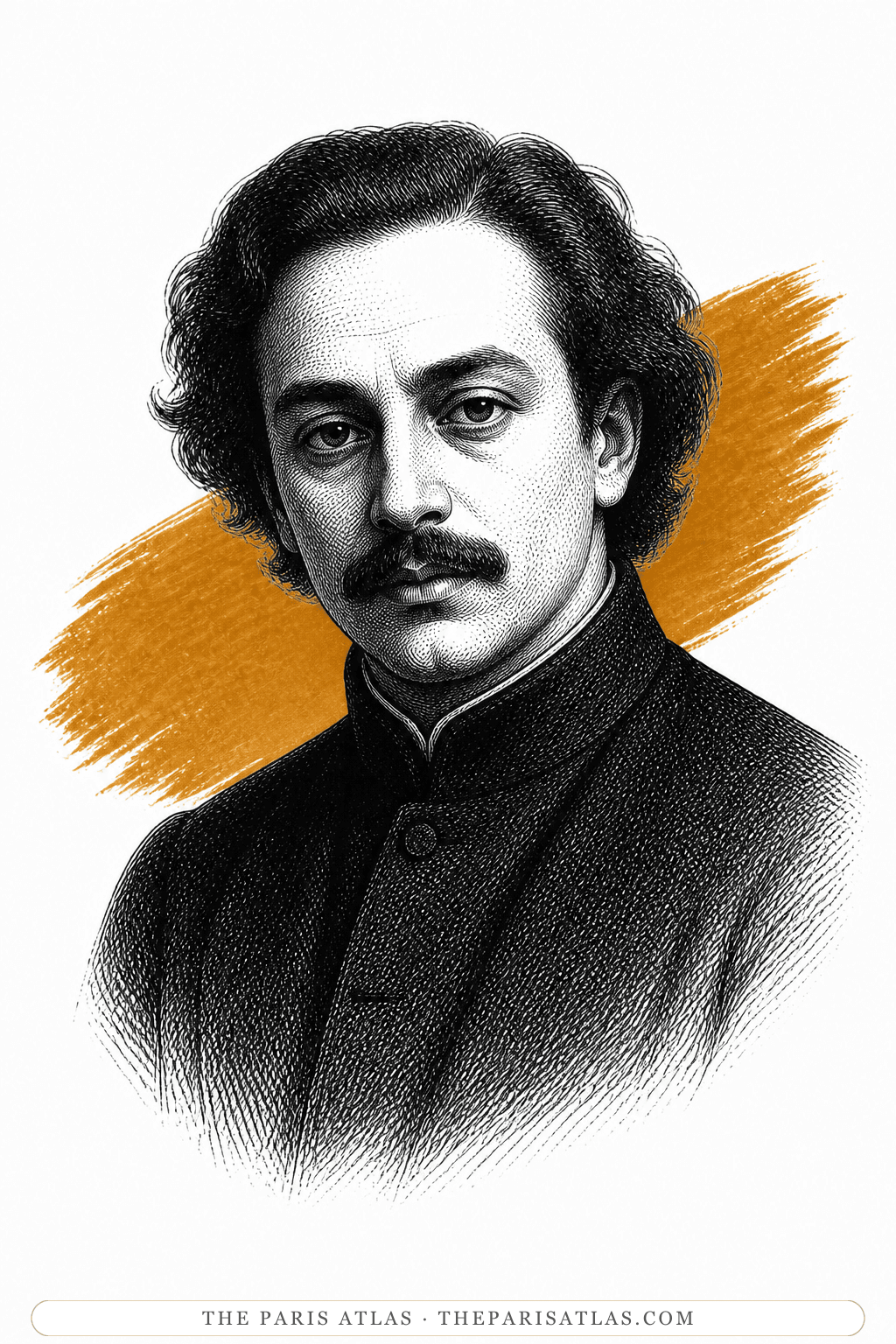 Illustrated portrait of Kahlil Gibran