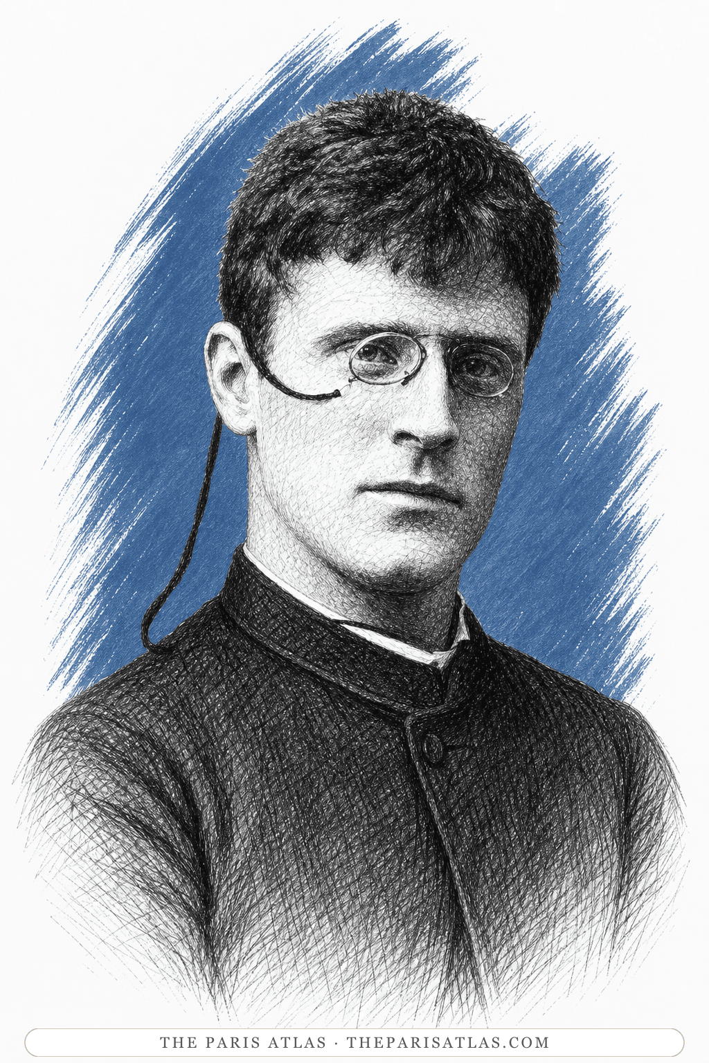 Illustrated portrait of Knut Hamsun