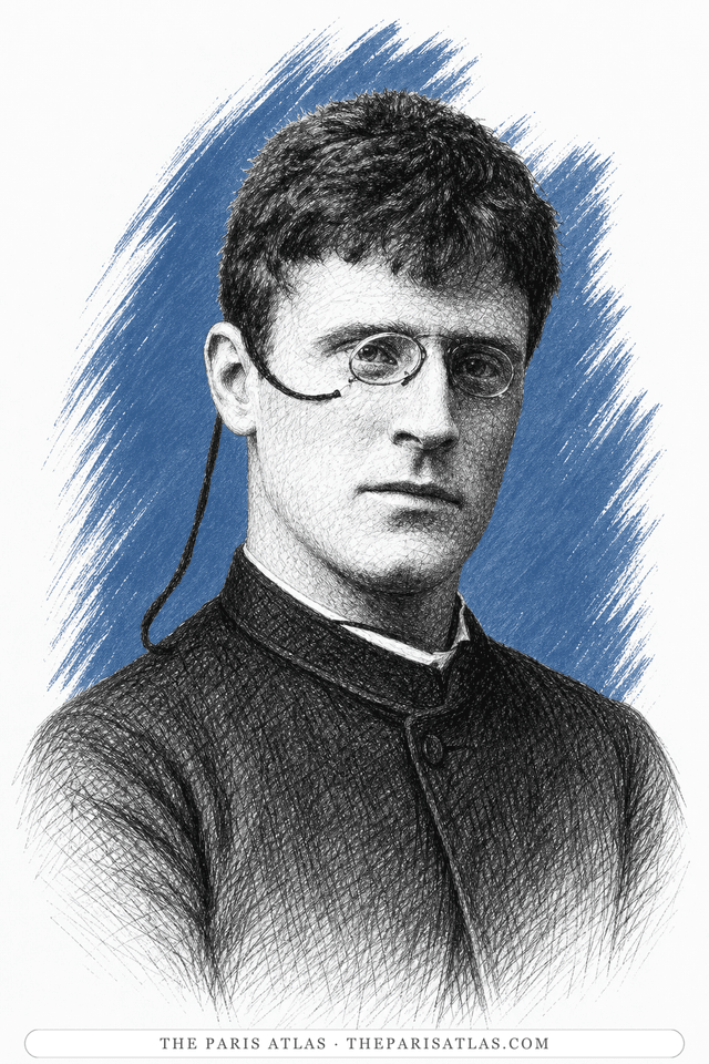 Illustrated portrait of Knut Hamsun