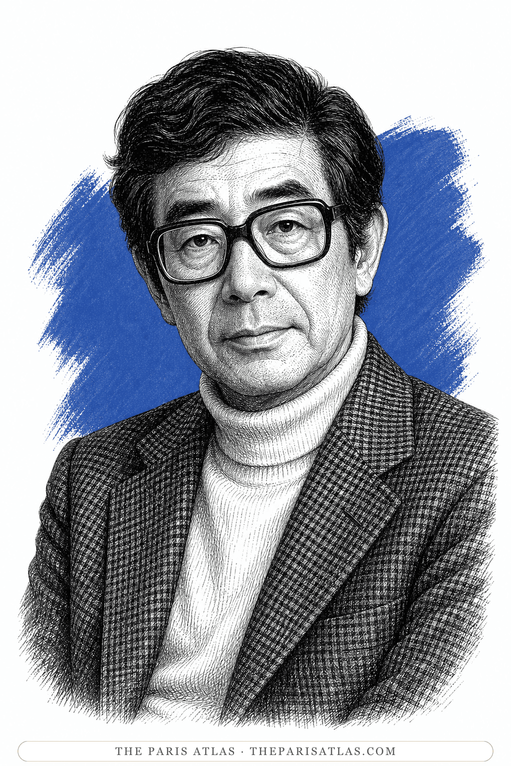 Illustrated portrait of Kōbō Abe