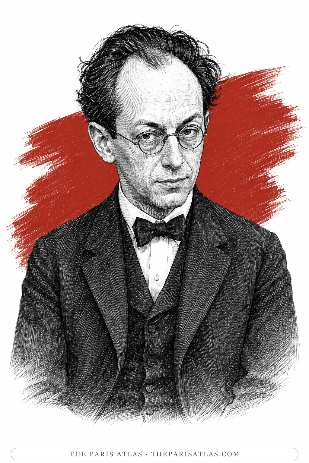 Illustrated portrait of Kurt Schwitters